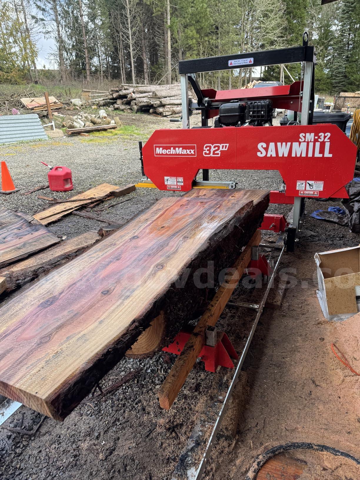 Free Shipping NEW 22" Portable Gas-Powered Sawmill 9HP Engine 13 ft Track Lumber Mill   Government Surplus Auction - Primary Photo