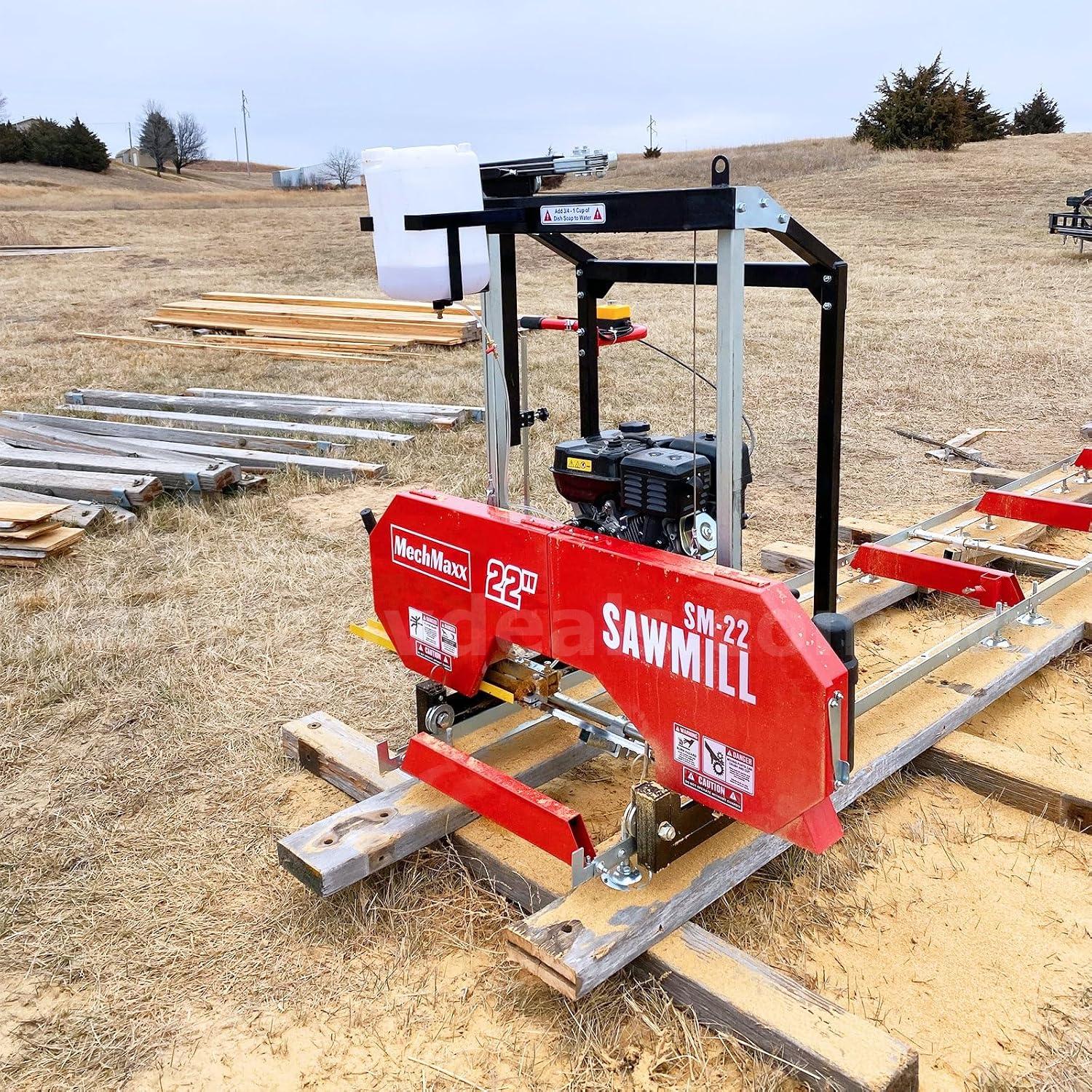 Free Shipping NEW 22" Portable Gas-Powered Sawmill 9HP Engine 13 ft Track Lumber Mill   Government Surplus Auction - Photo #3