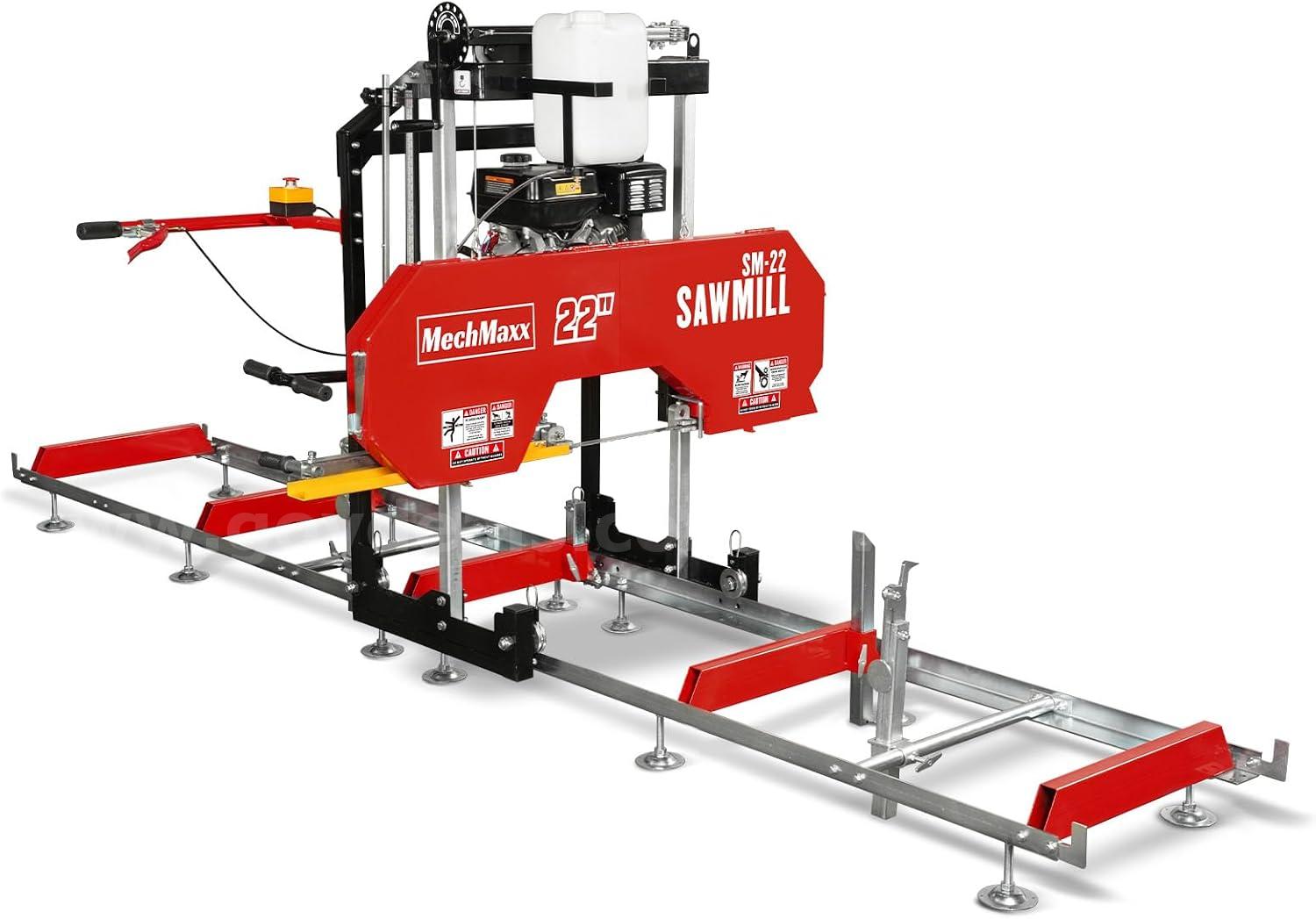 Free Shipping NEW 22" Portable Gas-Powered Sawmill 9HP Engine 13 ft Track Lumber Mill   Government Surplus Auction - Photo #4