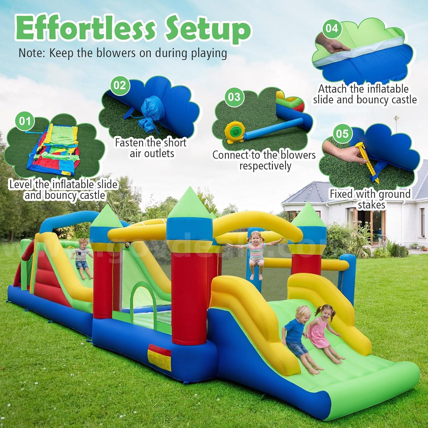 Free Shipping NEW Extra Large Kids Inflatable Bounce House with Dual Slides & Obstacle Course   Government Surplus Auction - Photo #5