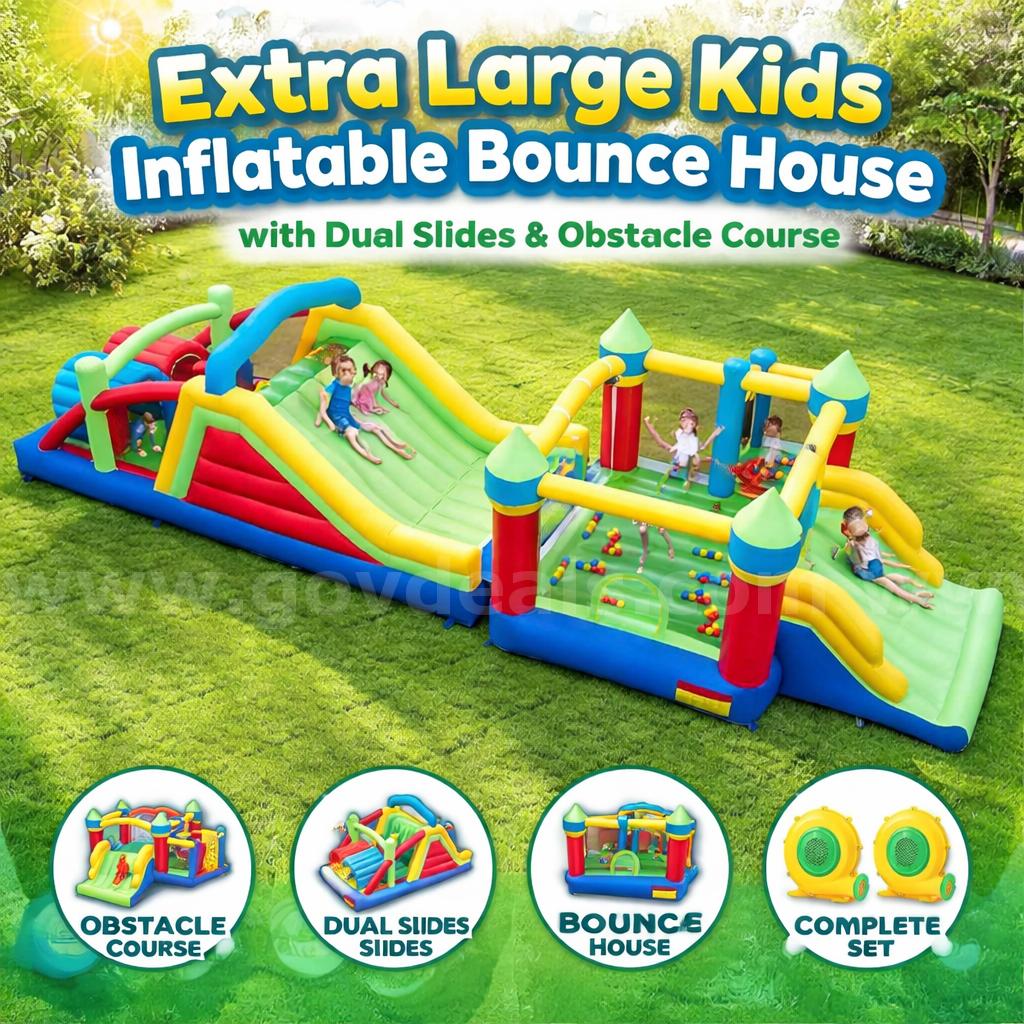 Free Shipping NEW Extra Large Kids Inflatable Bounce House with Dual Slides & Obstacle Course   Government Surplus Auction - Photo #6