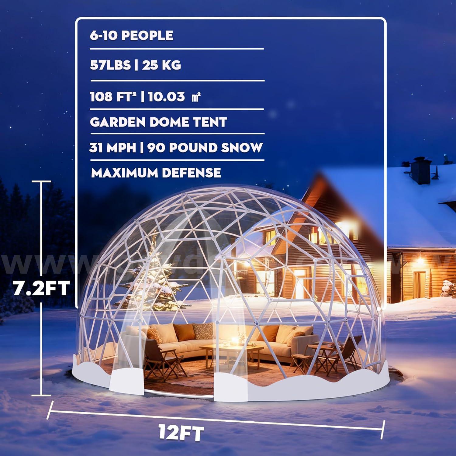 FREE SHIPPING - NEW 12FT Geodesic Garden Dome Tent Greenhouse w/ PVC Cover   Government Surplus Auction - Photo #2