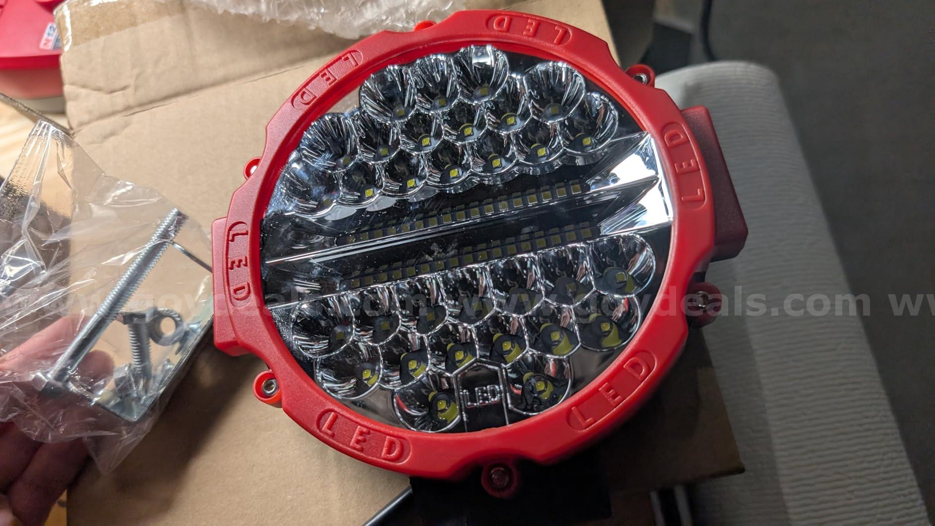FREE SHIPPING New Lot of 8 NEW 7" Round LED Offroad Lights 201W 15000LM Flood/Spot – 8 PC  201W Government Surplus Auction - Photo #3