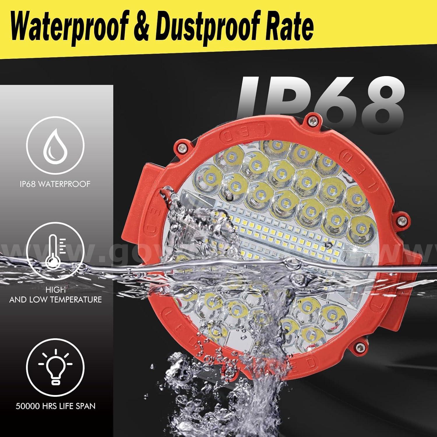 FREE SHIPPING New Lot of 8 NEW 7" Round LED Offroad Lights 201W 15000LM Flood/Spot – 8 PC  201W Government Surplus Auction - Photo #6