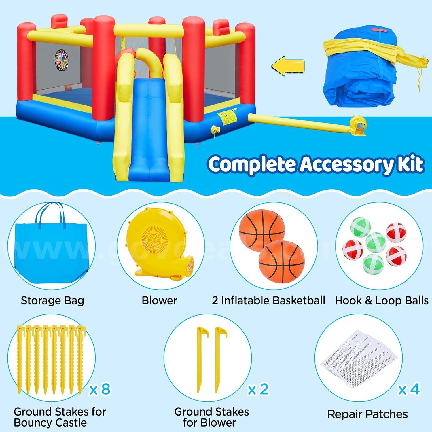 FREE SHIPPING NEW- Inflatable White Bounce House for Kids w Blower-Portable, Large Ball Pool and Jump Space 3in1 Bouncy   Government Surplus Auction - Photo #2