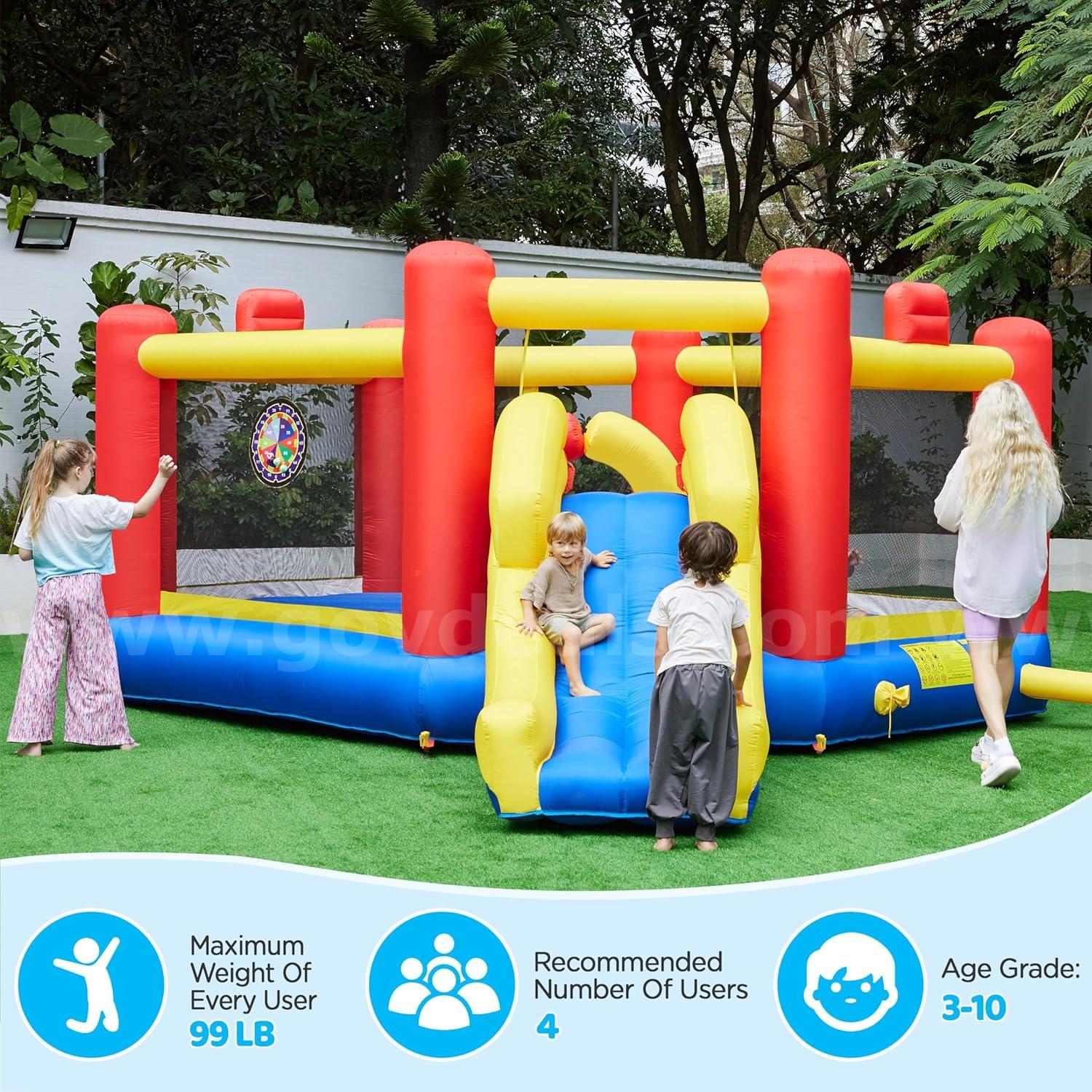 FREE SHIPPING NEW- Inflatable White Bounce House for Kids w Blower-Portable, Large Ball Pool and Jump Space 3in1 Bouncy   Government Surplus Auction - Photo #4