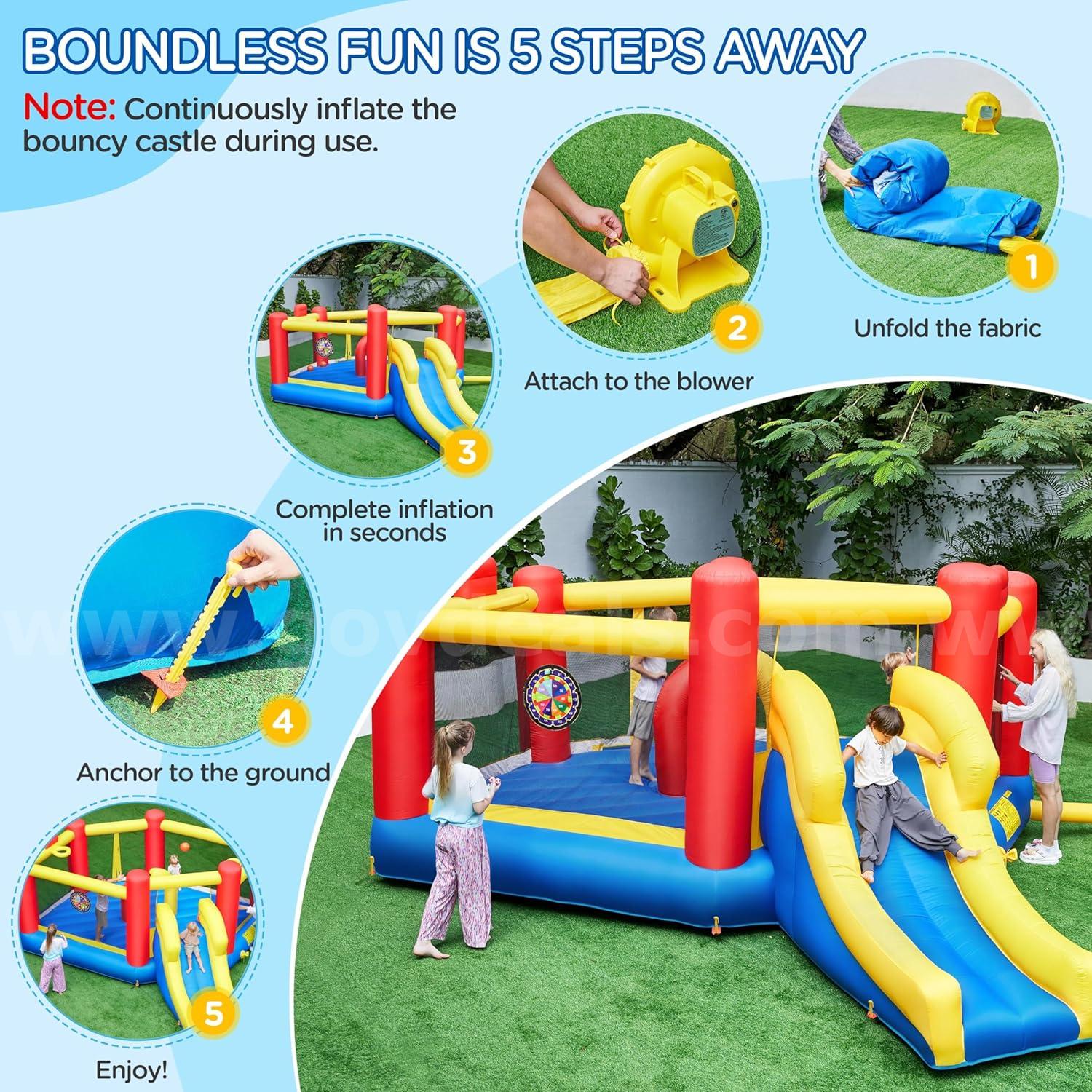FREE SHIPPING NEW- Inflatable White Bounce House for Kids w Blower-Portable, Large Ball Pool and Jump Space 3in1 Bouncy   Government Surplus Auction - Photo #5