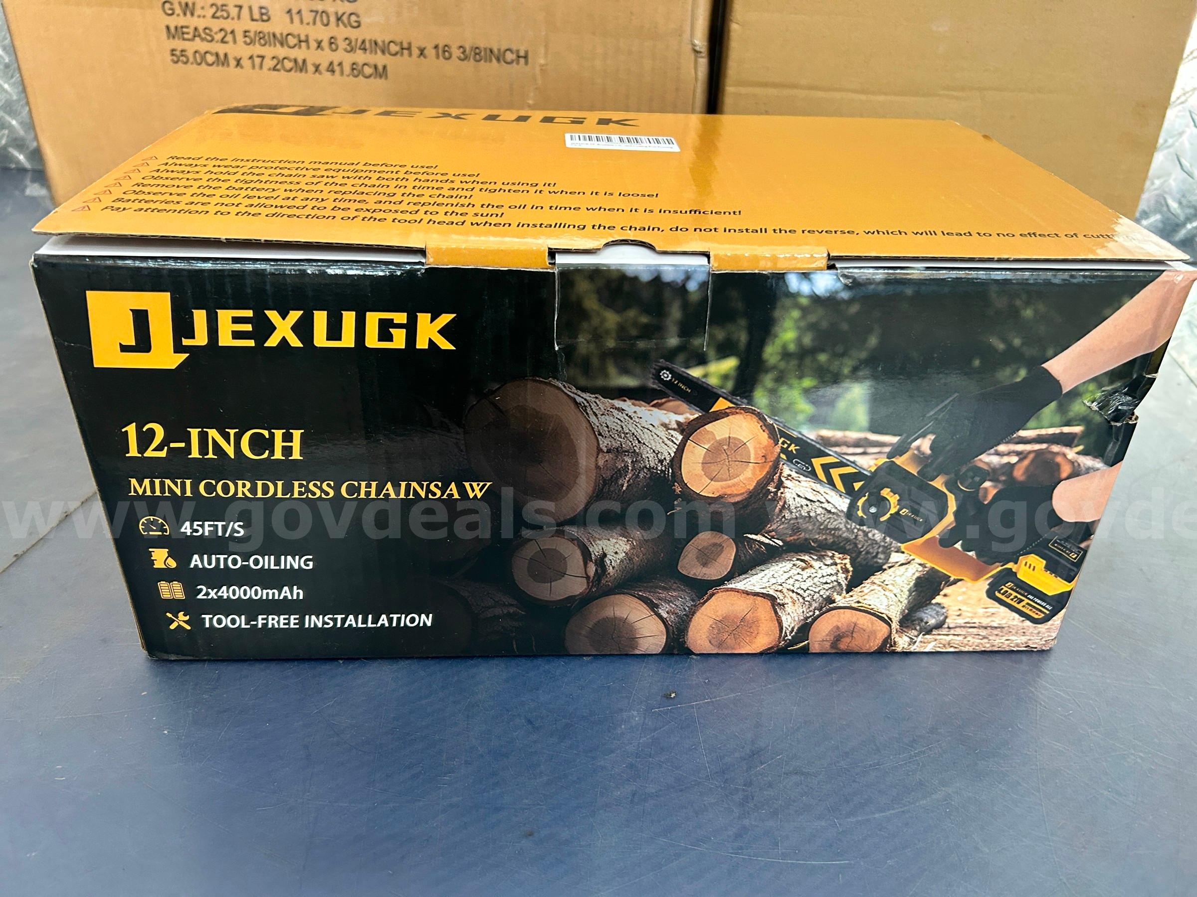 Free Shipping - NEW Factory Sealed - 12" Brushless Cordless Chainsaw –Handheld Electric Chain Saw with 2×4.0Ah Batteries   Government Surplus Auction - Photo #2