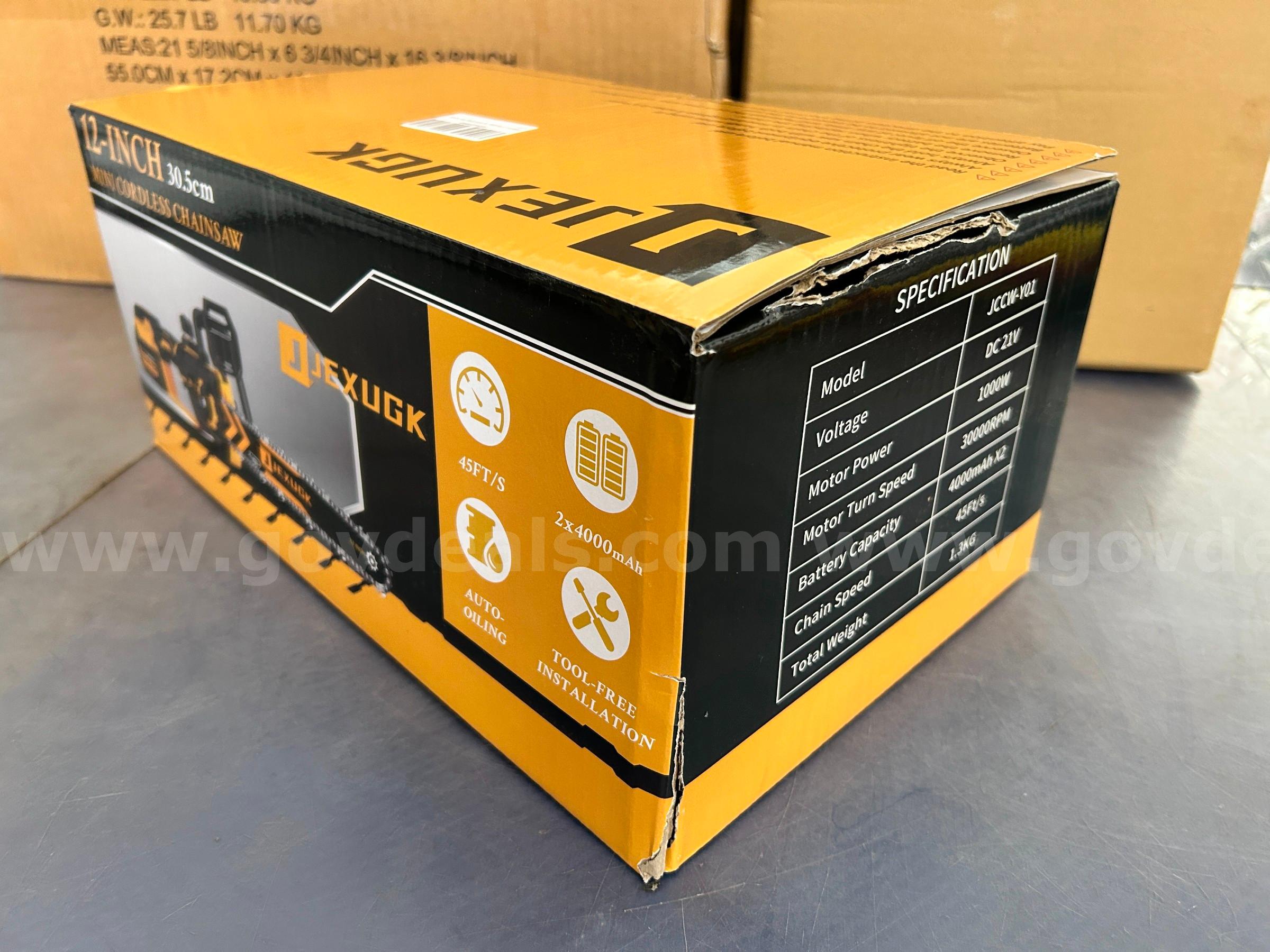 Free Shipping - NEW Factory Sealed - 12" Brushless Cordless Chainsaw –Handheld Electric Chain Saw with 2×4.0Ah Batteries   Government Surplus Auction - Photo #3