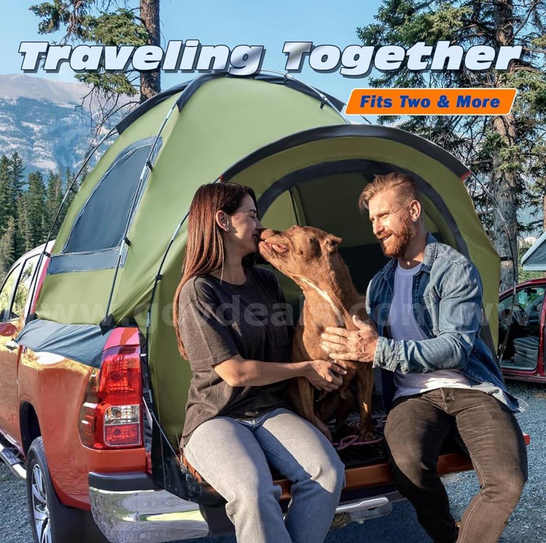 FREE SHIPPING - Factory Sealed: Waterproof Truck Bed Tent for Camping – Fits 5.5–6ft Beds – 2–3 Person Tent with Windows   Government Surplus Auction - Photo #6