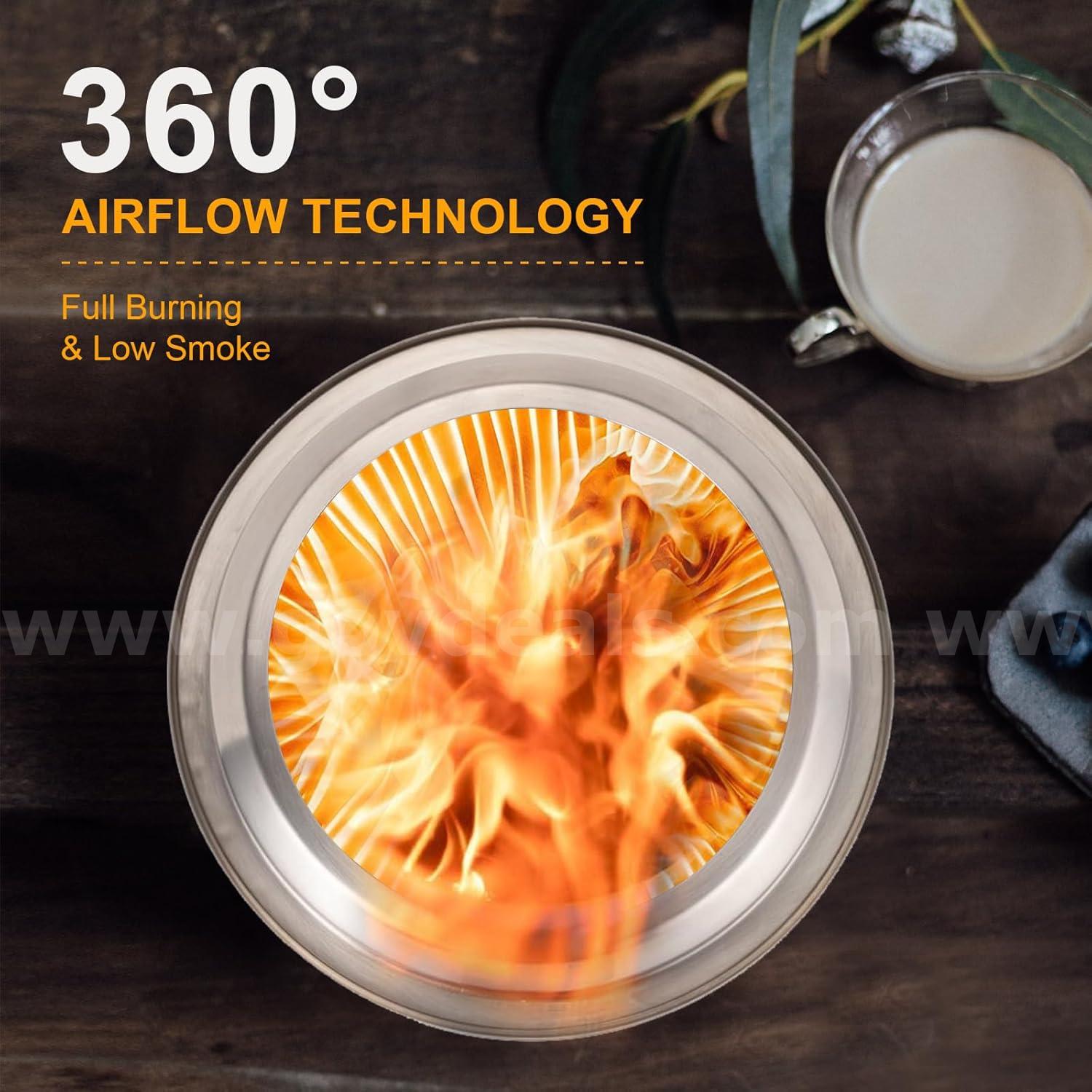 Ships Free in USA - Brand New Tabletop Fire Pit, Low Smoke Outdoor Mini Stove, Wood or Pellet Fueled, 9.7x7.1in   Government Surplus Auction - Photo #4