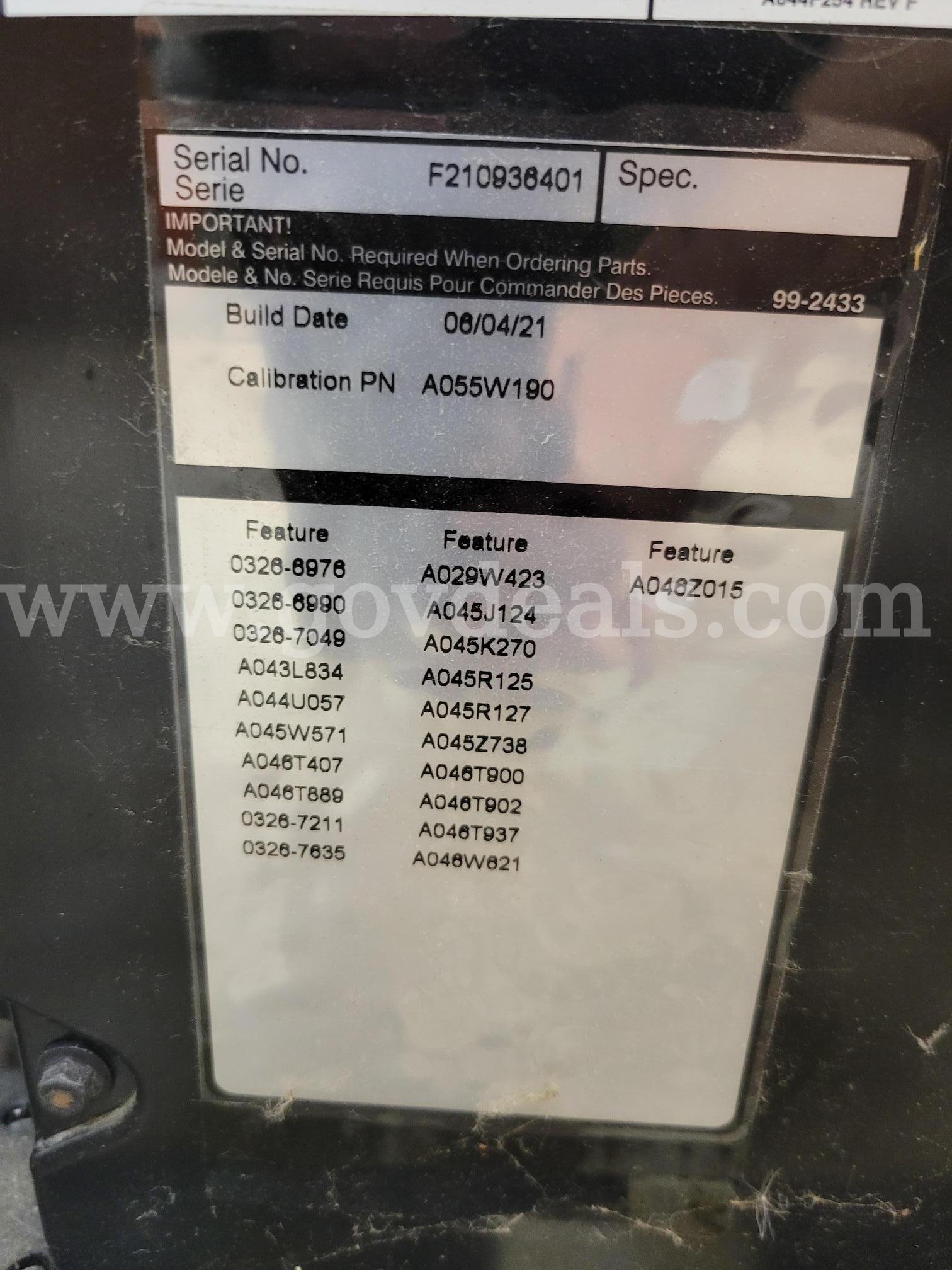 Cummins Natural Gas Generator Model C20N6-FRD Cummins C20N6-FRD Government Surplus Auction - Photo #3