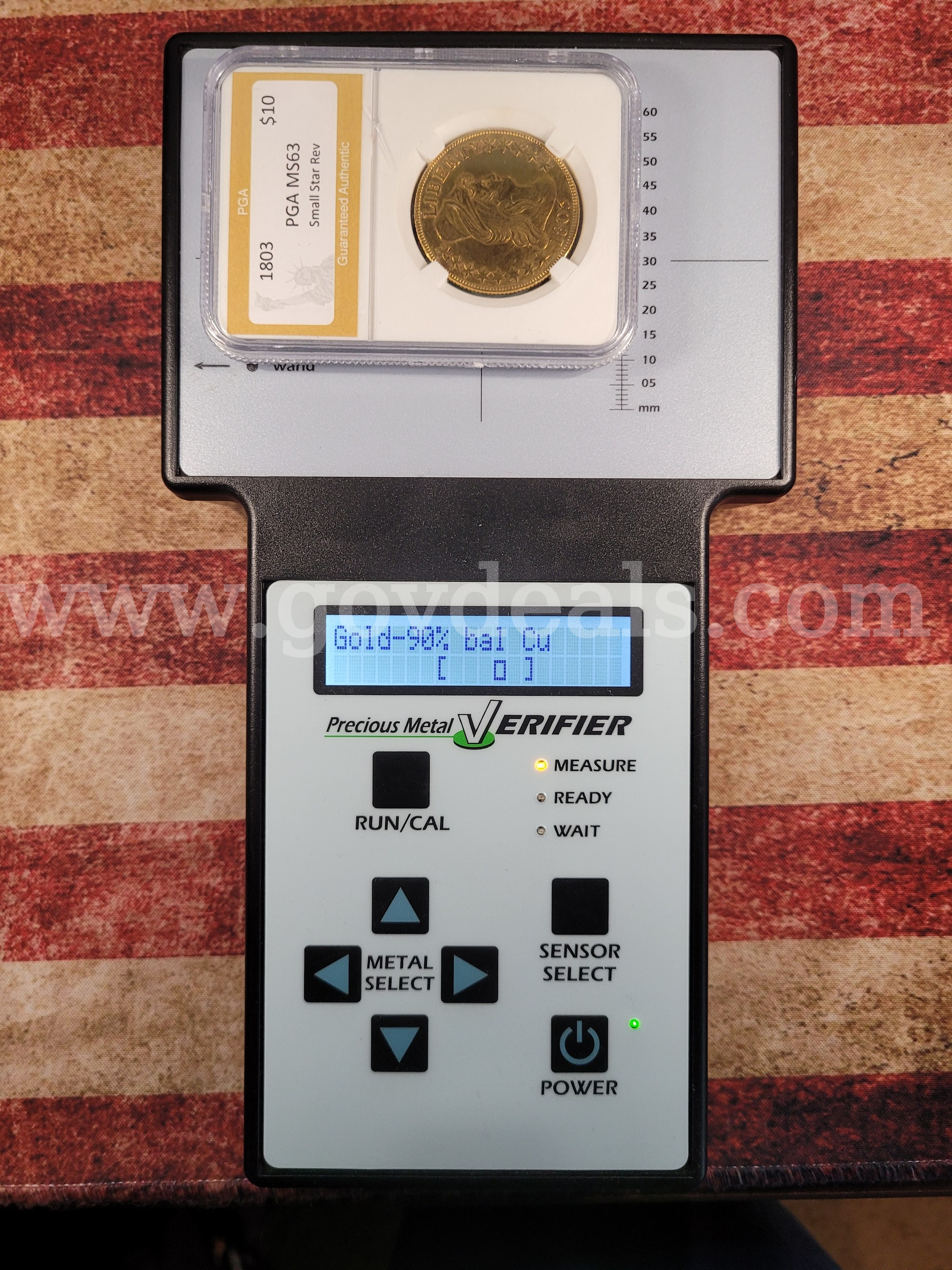 Historic 1803 Draped Bust Gold $10 Small Reverse Stars PGA Graded MS63  1803 Government Surplus Auction - Photo #4