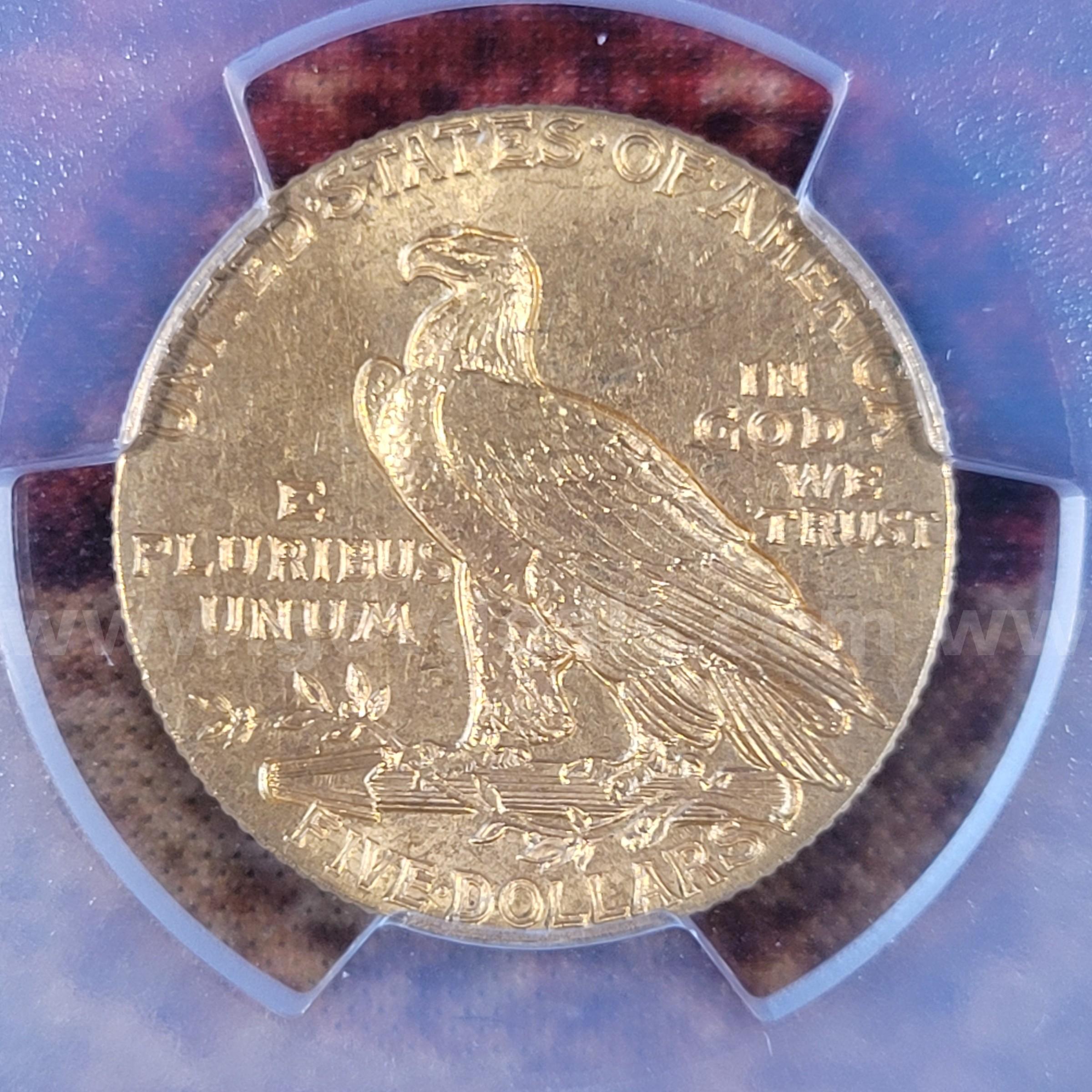Beautiful 1915 CAC $5 Gold Half Eagle PCGS MS64   Government Surplus Auction - Photo #4