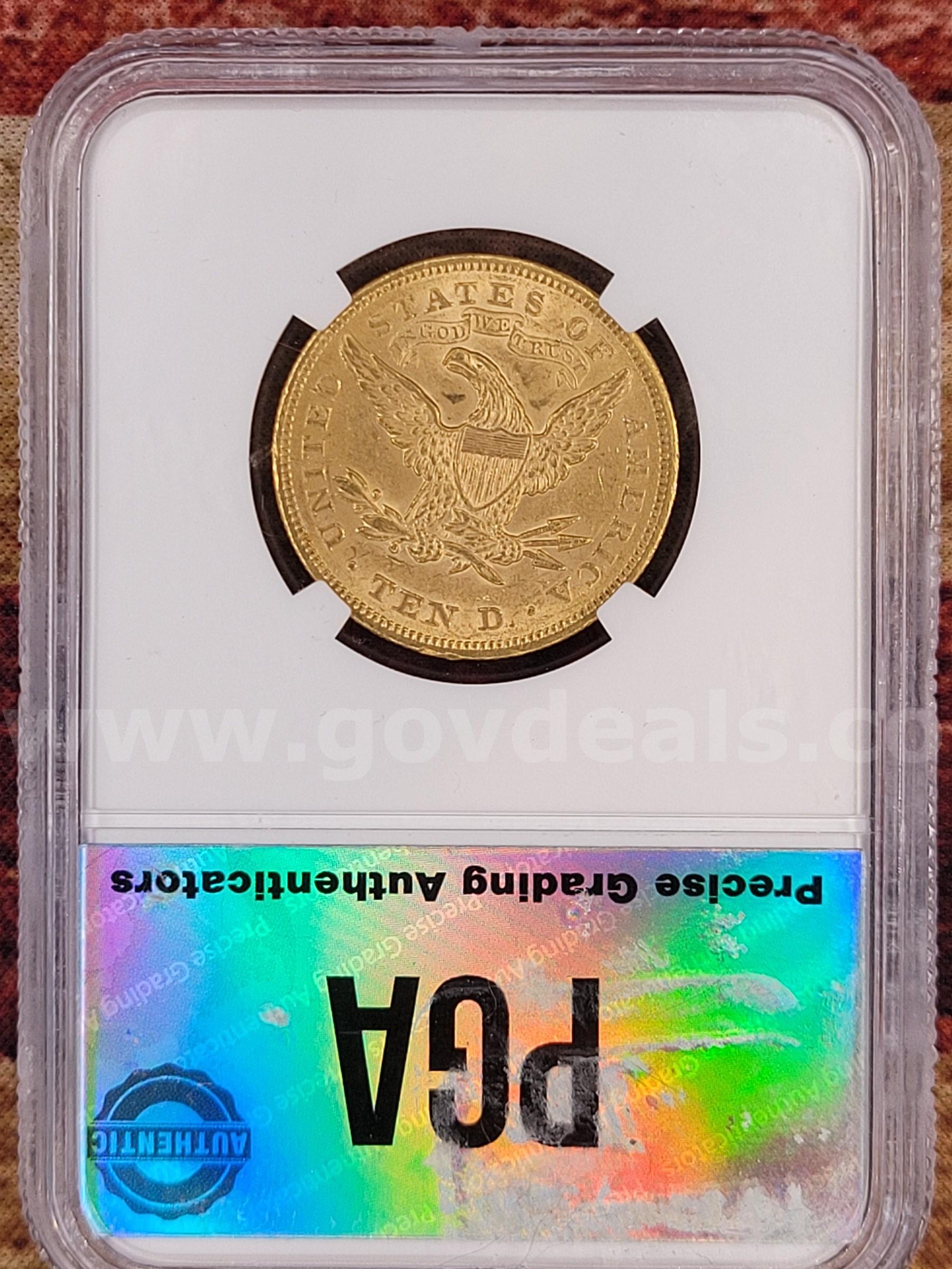 Beautiful 1879 $10 Gold Eagle PGA MS63+  1879 Government Surplus Auction - Photo #2