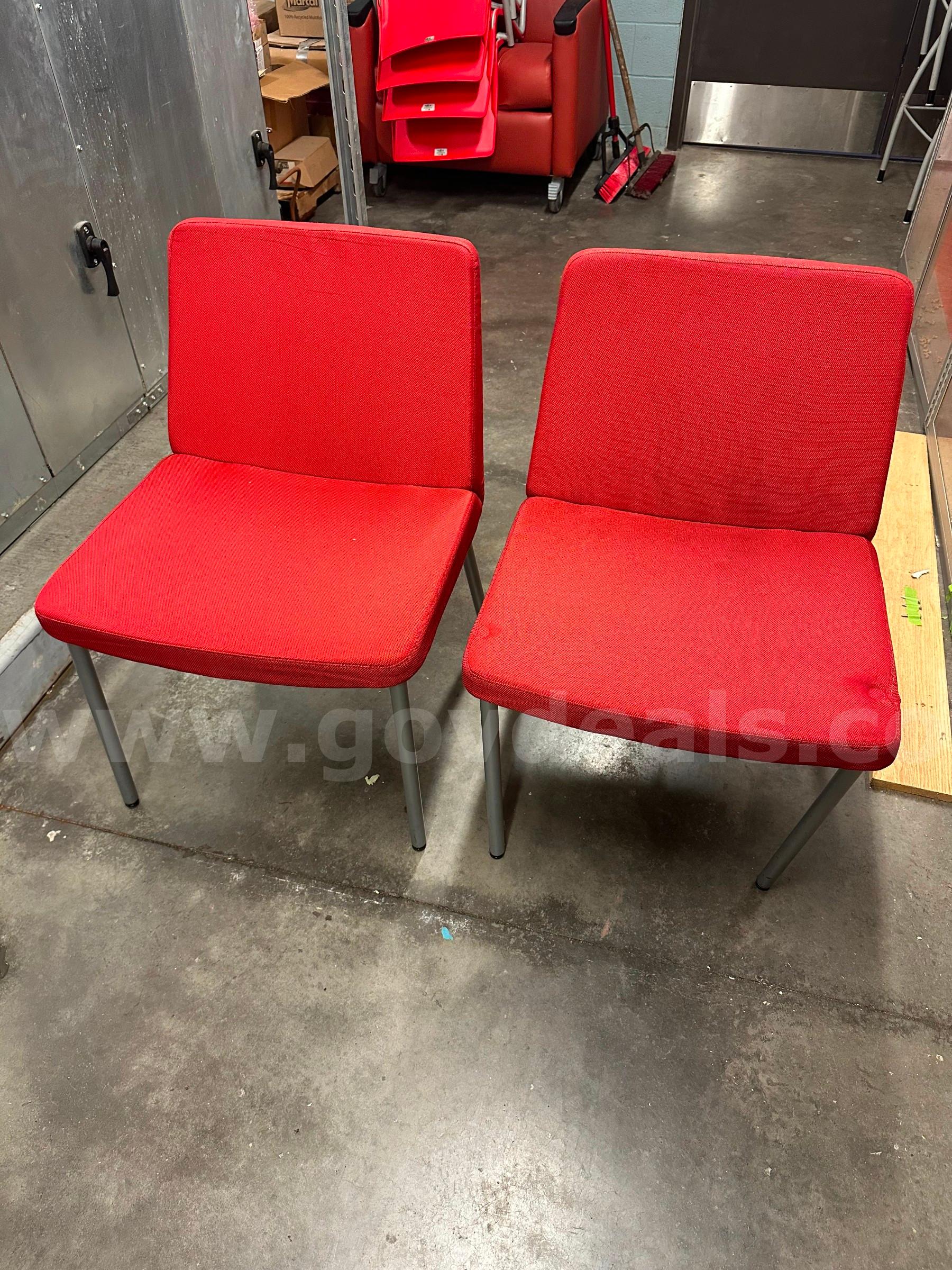 Set of 2 Red Chairs   Government Surplus Auction - Primary Photo