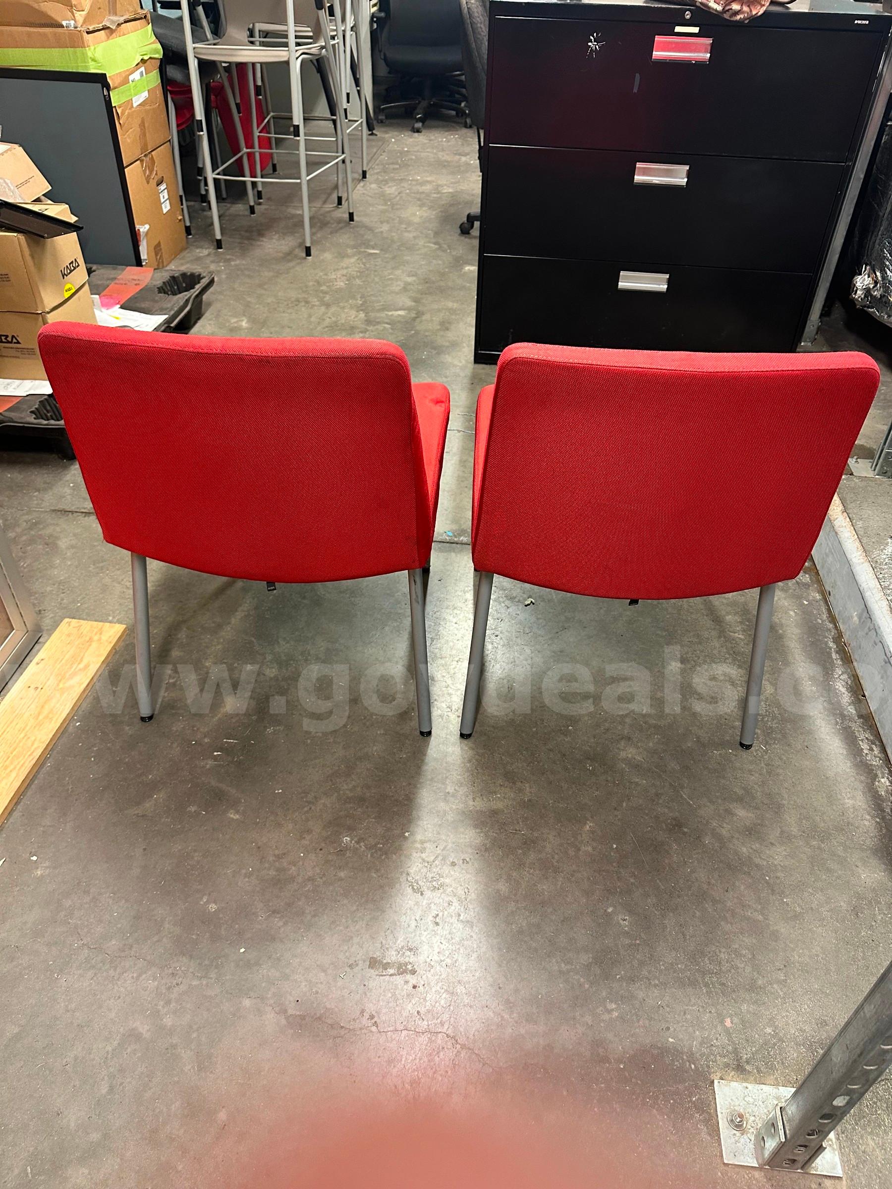 Set of 2 Red Chairs   Government Surplus Auction - Photo #2