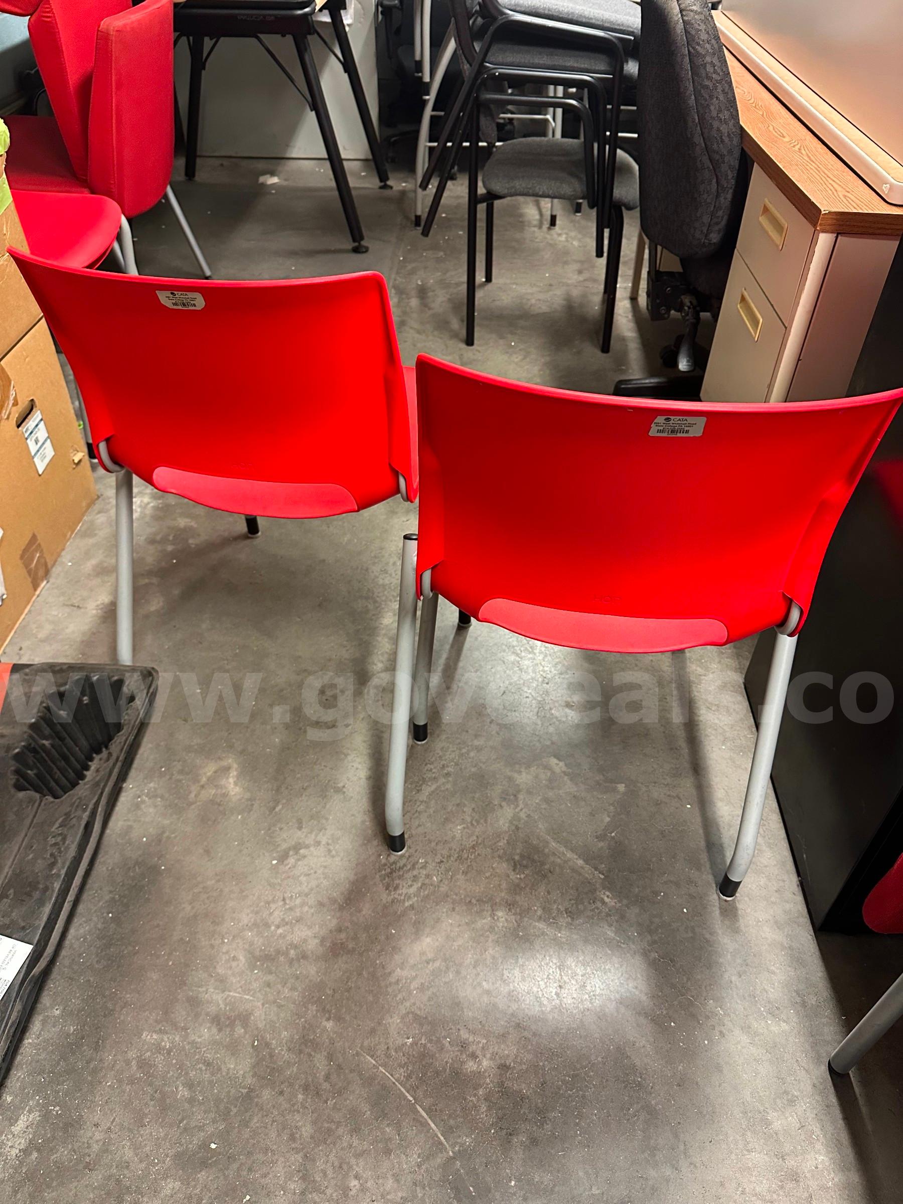 Red Chairs-Set of Two   Government Surplus Auction - Photo #2