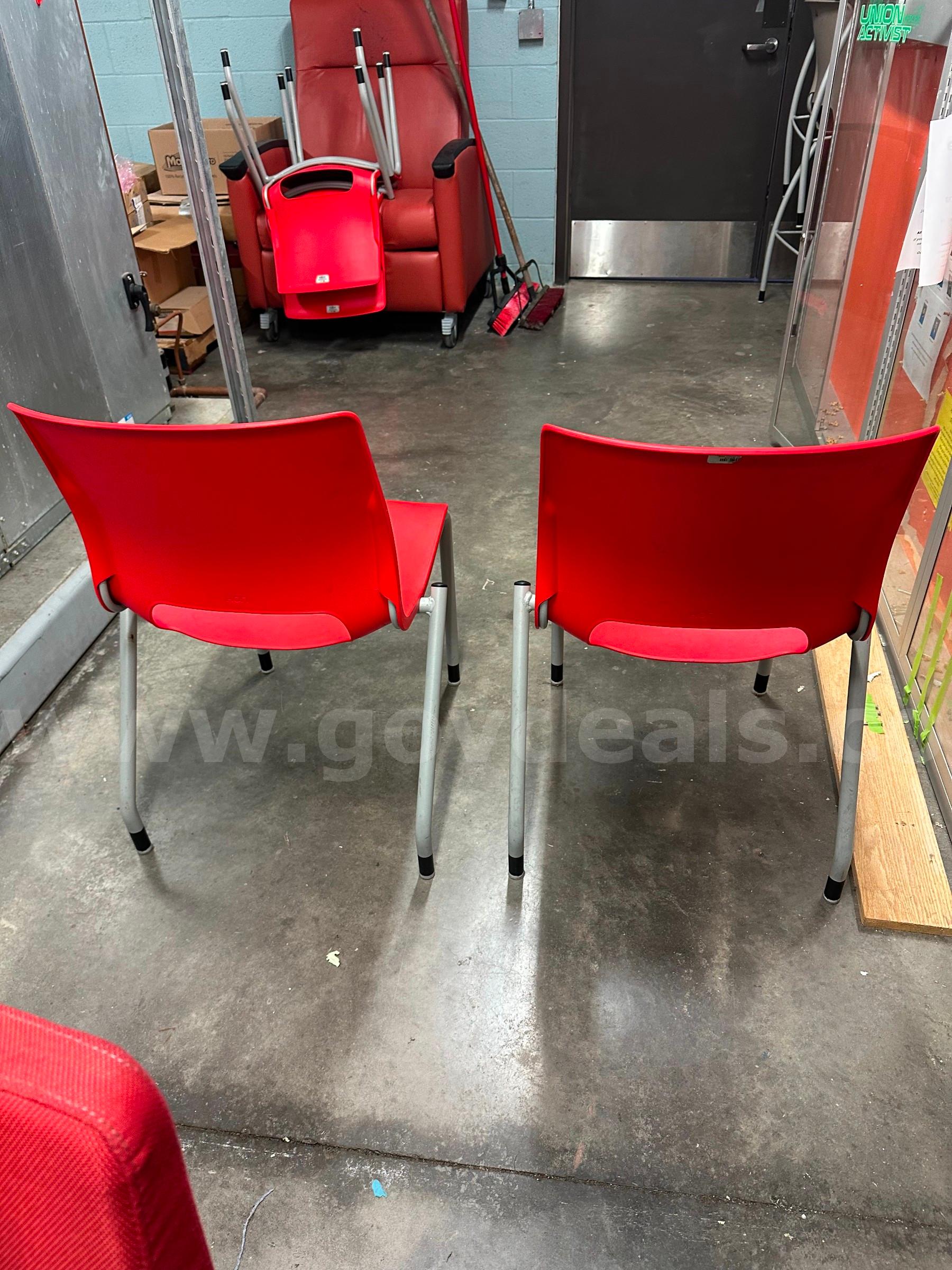 Red Chairs-Set of Two   Government Surplus Auction - Photo #2