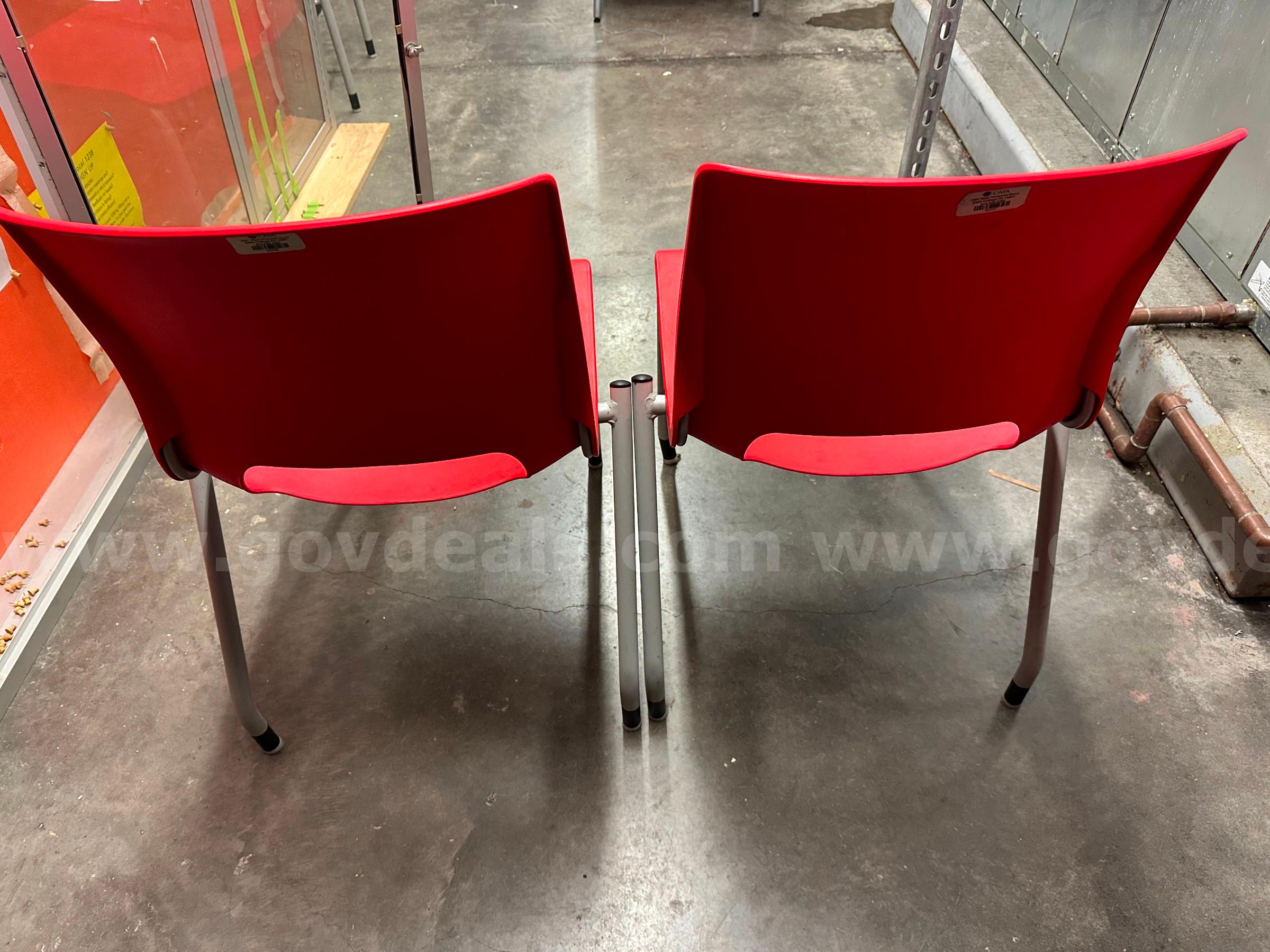 Red Chairs-Set of Two   Government Surplus Auction - Photo #2