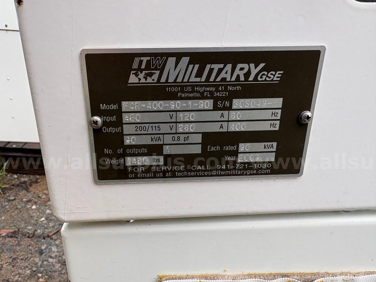 2000 Hobart/ITW FCH-400-90-1-90 Hobart/ITW 90KVA Ground Power Hanger unit Hobart/ITW 400 Government Surplus Auction - Photo #3