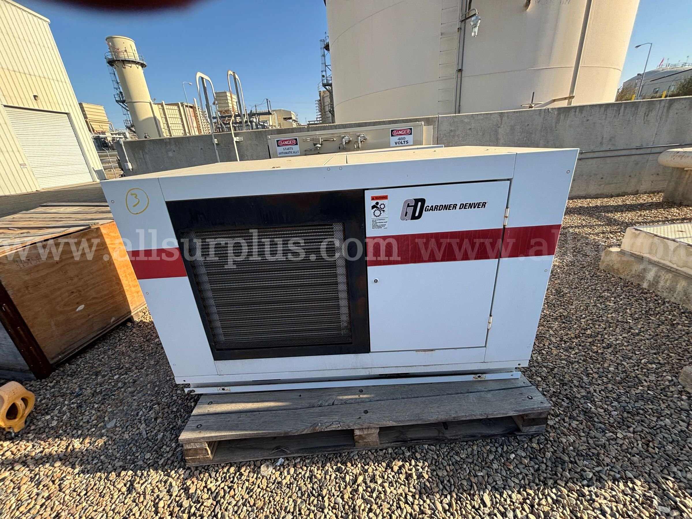 Compressor, Gardner Denver, C-500, 480V, Qty 1 Gardner Denver 500 Government Surplus Auction - Primary Photo