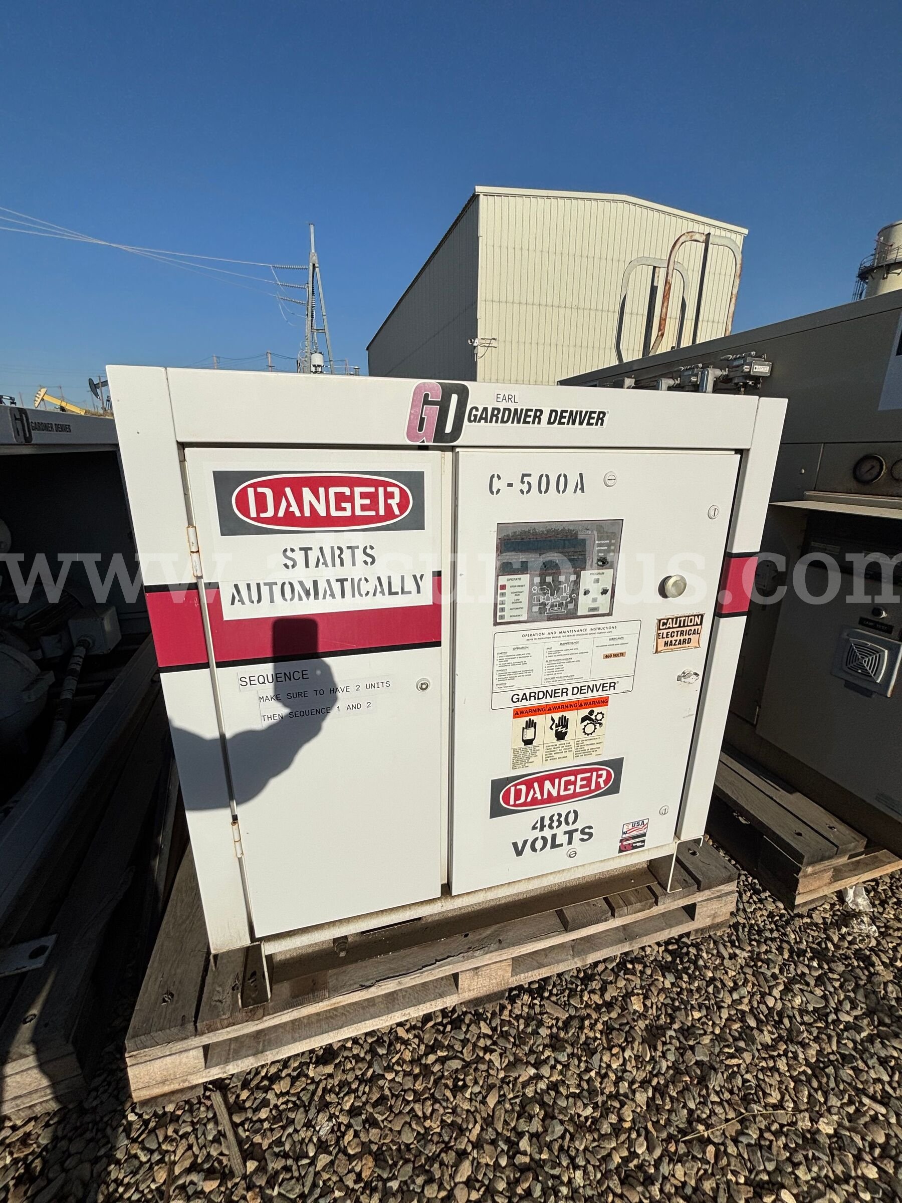 Compressor, Gardner Denver, C-500, EBH99G, 480V, Qty 1 Gardner Denver 500 Government Surplus Auction - Photo #3