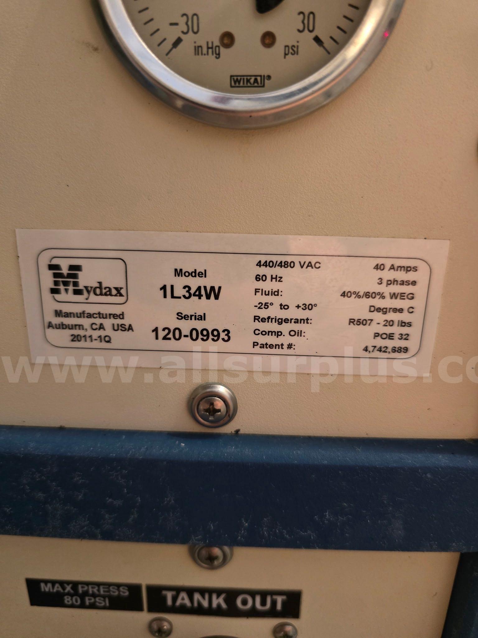 Mydax mdl. 1L34W recirculating water-cooled chiller Mydax L34W Government Surplus Auction - Photo #2