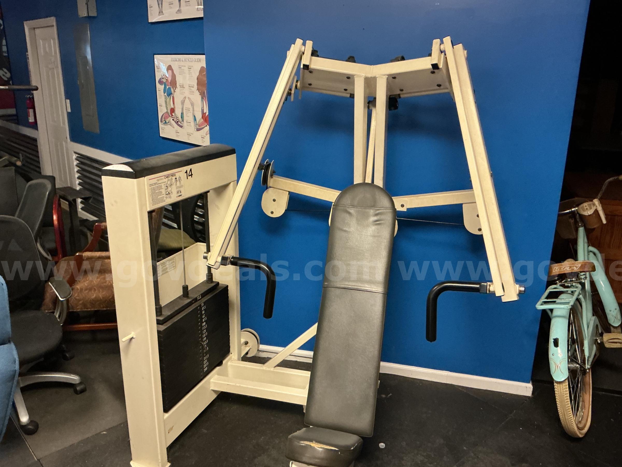 COMPLETE GYM-machines/treadmills/bikes/free weights/benches/barbells-etc   Government Surplus Auction - Photo #3