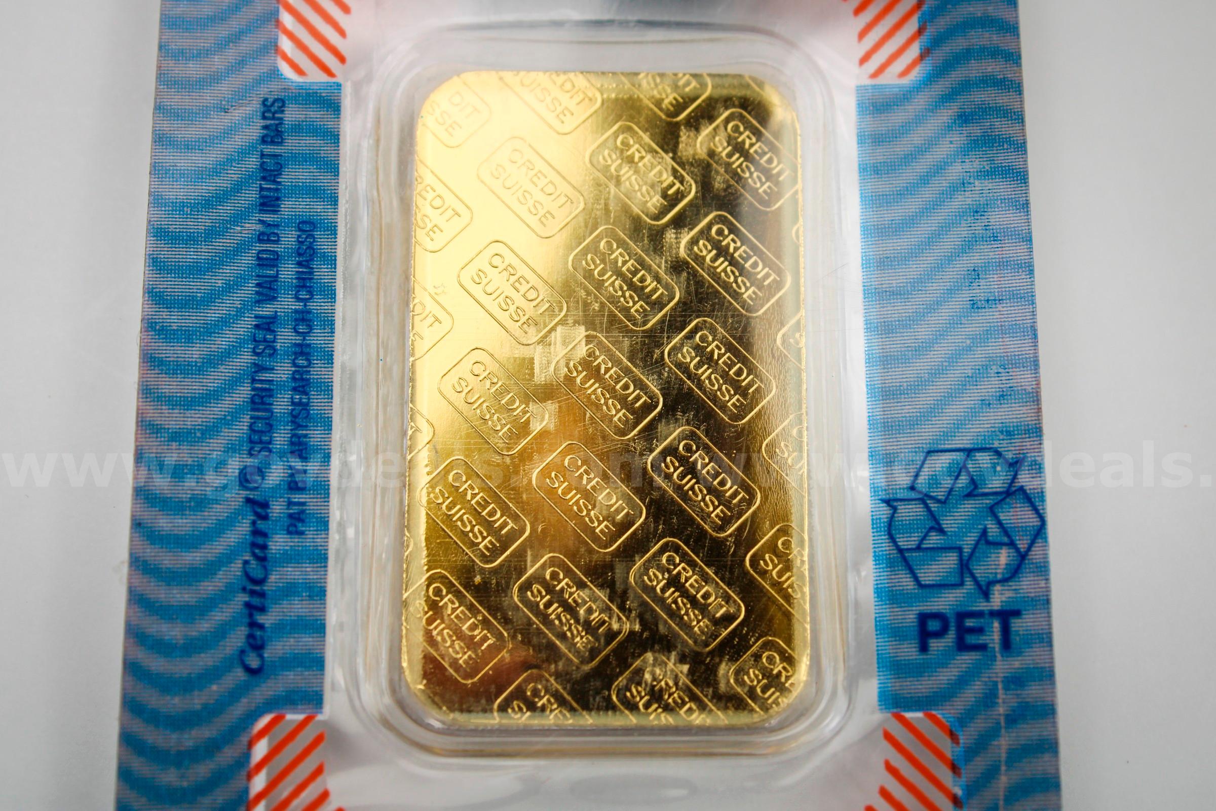 Credit Suisse One Ounce Gold 999.9 Fine Bar in Original Holder  999 Government Surplus Auction - Photo #3