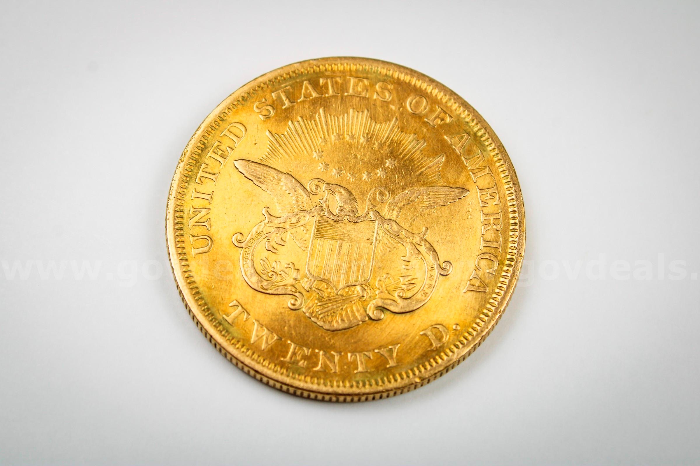 U.S. Double Eagle Twenty Dollar 1851 Gold Piece  1851 Government Surplus Auction - Photo #2