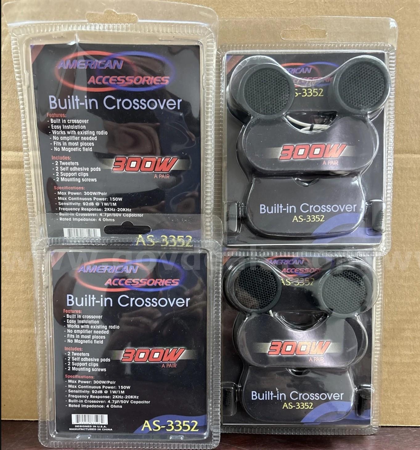 LOT OF 100 PAIRS American Accessories AS-3352 300W Tweeter w/Built-in Crossover Dome PIEZO American Accessories 100 Government Surplus Auction - Photo #3