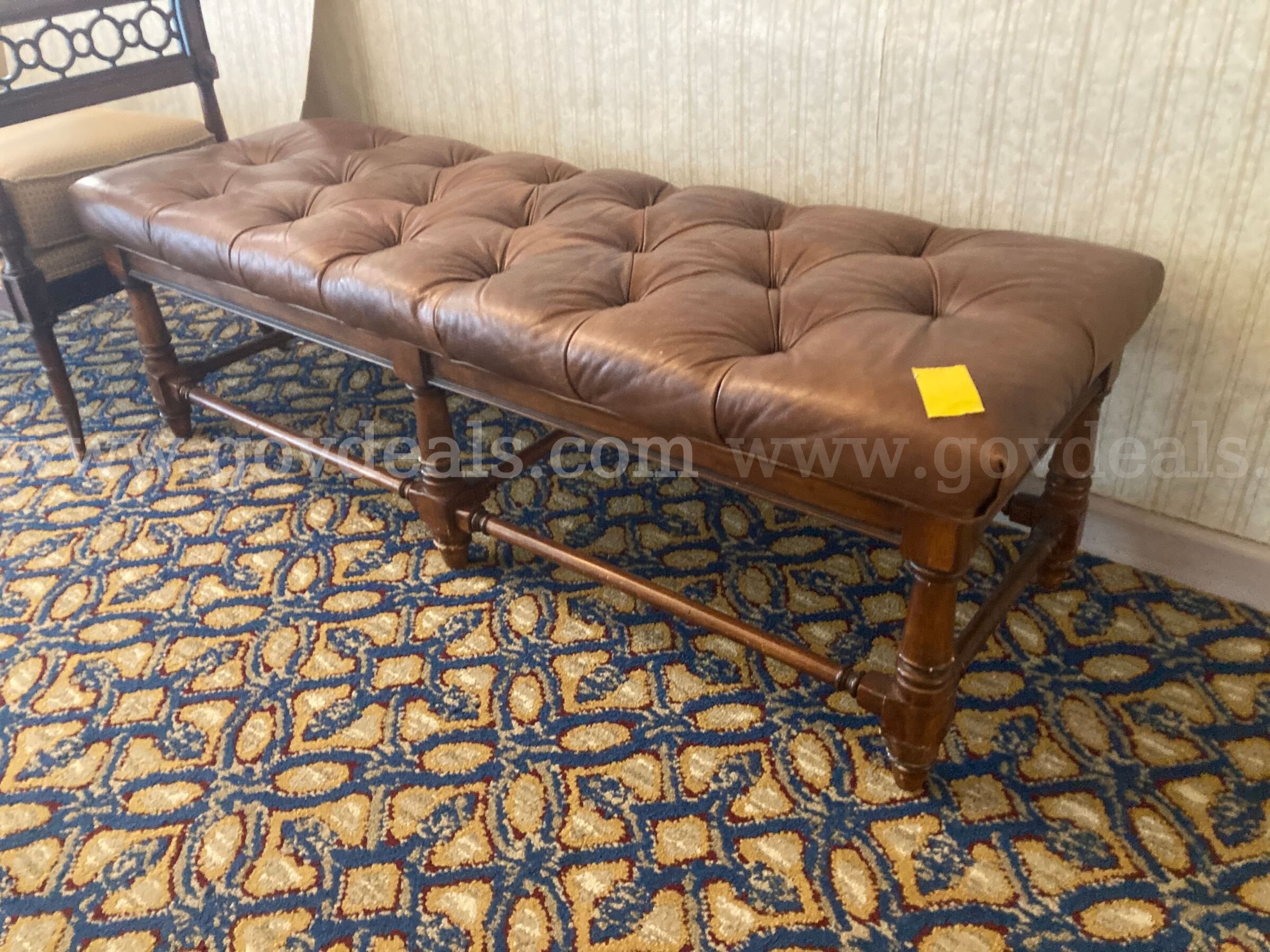 Lot of banquet hall furniture - settees, padded chairs, end tables   Government Surplus Auction - Photo #5