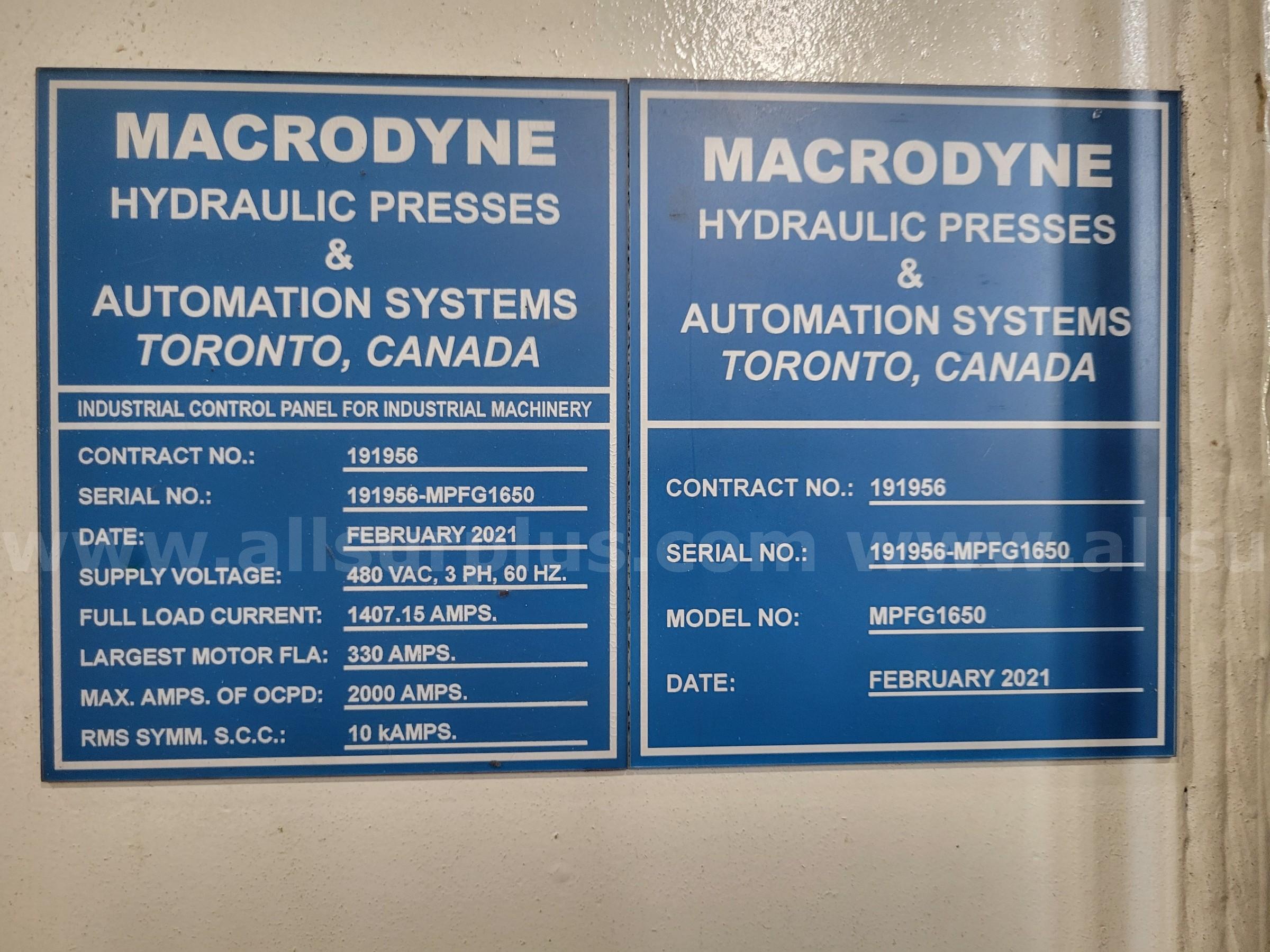 2022 Macrodyne 1500T Hydraulic Hot Forging Press Macrodyne 1500T Government Surplus Auction - Photo #2