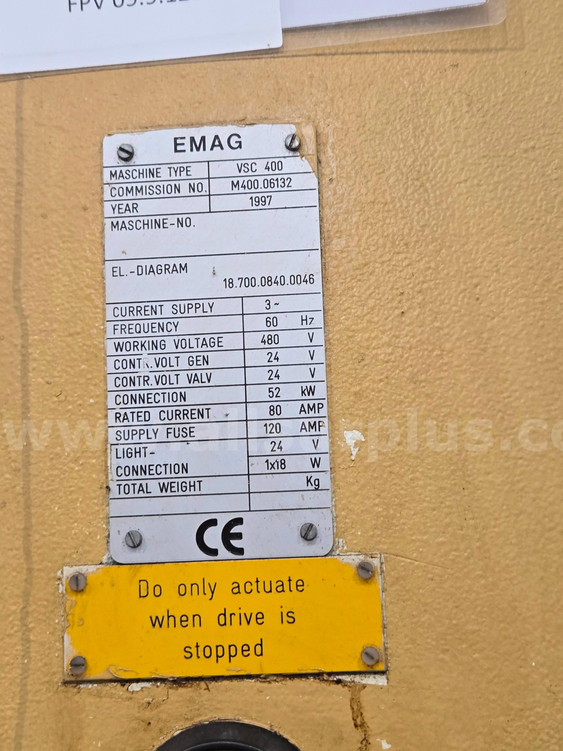 Emag VSC400 Vertical Turning Machine EMAG VSC400 Government Surplus Auction - Photo #3
