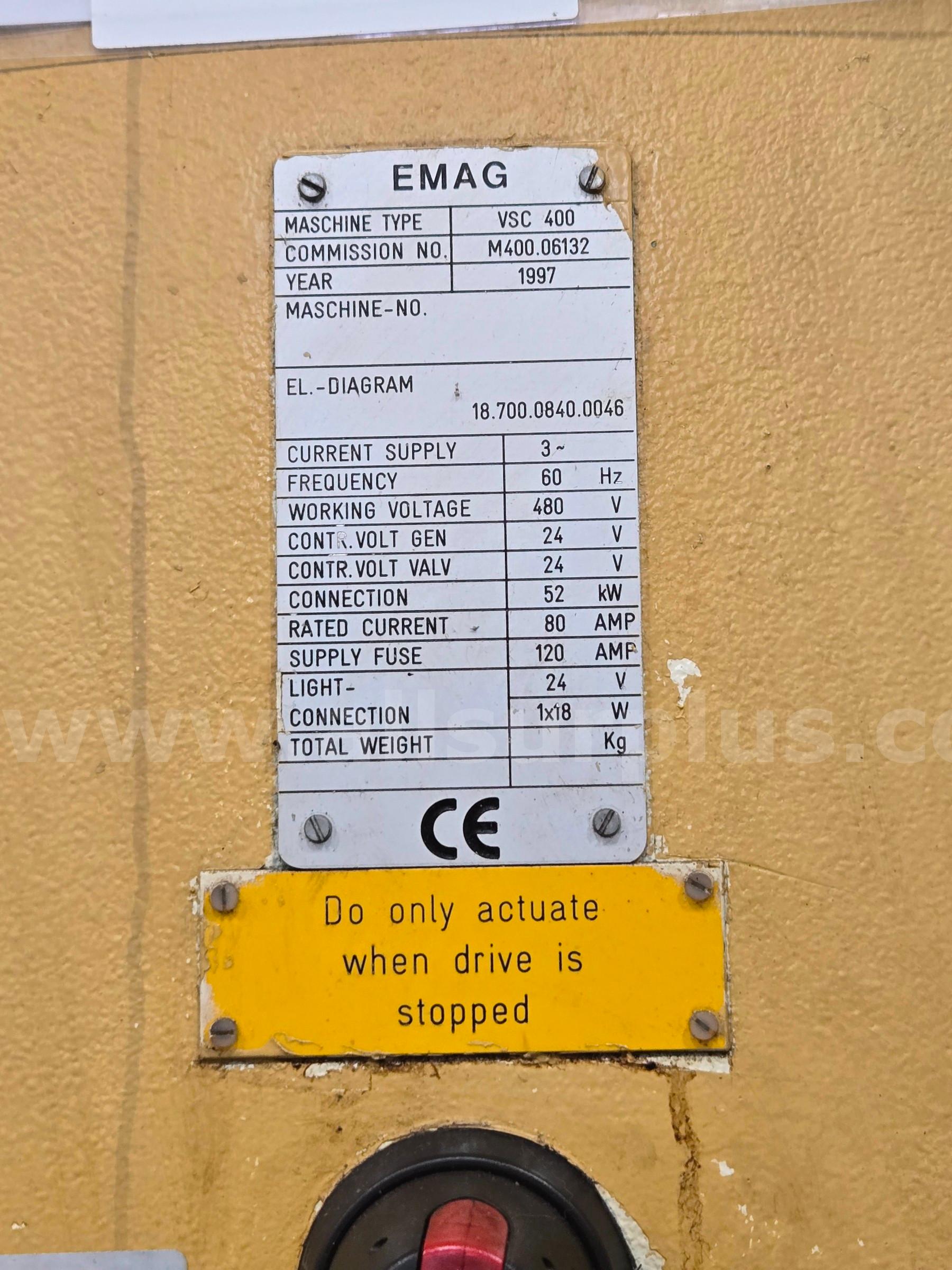Emag VSC400 Vertical Turning Machine EMAG VSC400 Government Surplus Auction - Photo #3