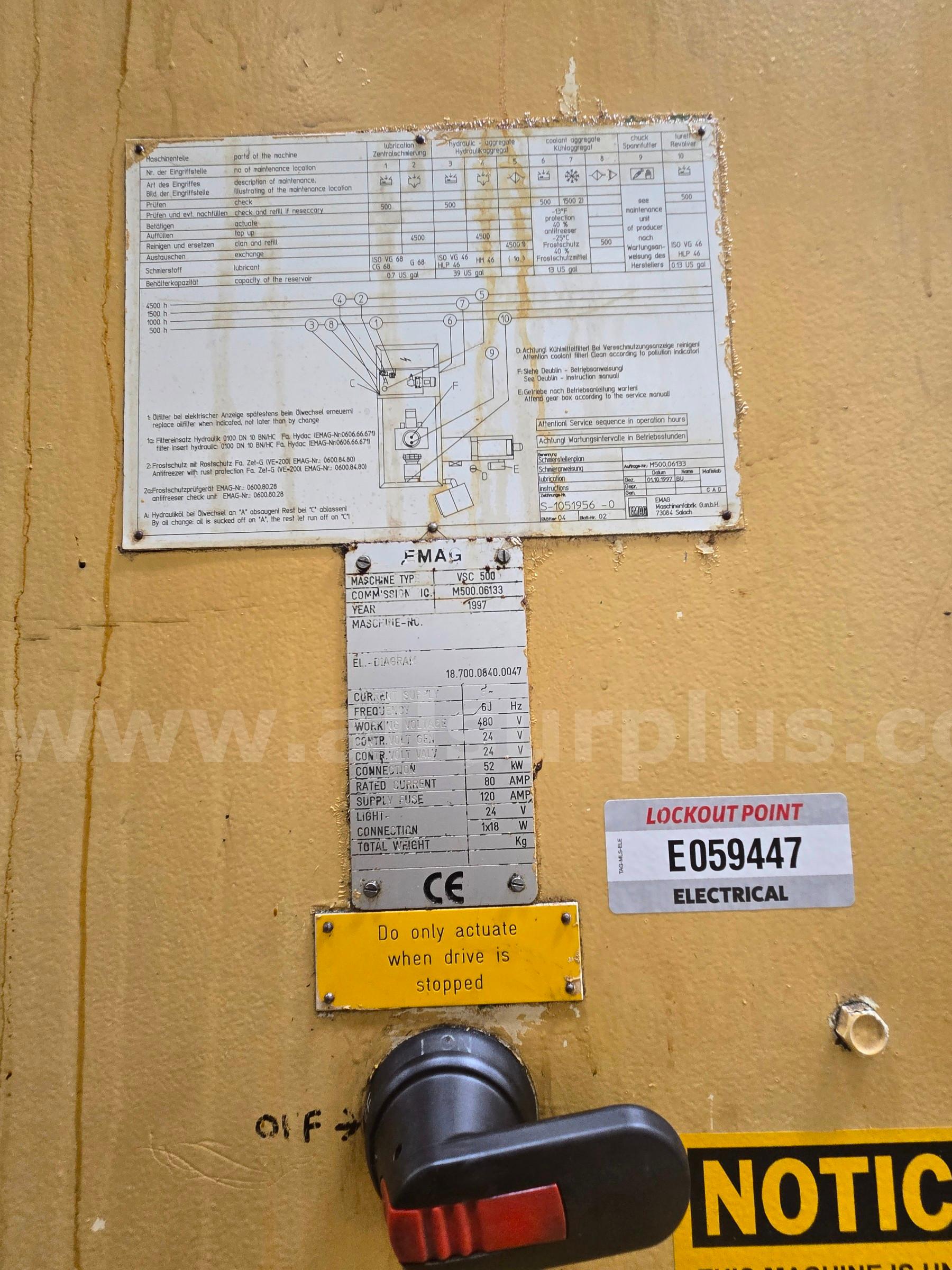 Emag VSC500 Vertical Turning Machine EMAG VSC500 Government Surplus Auction - Photo #4