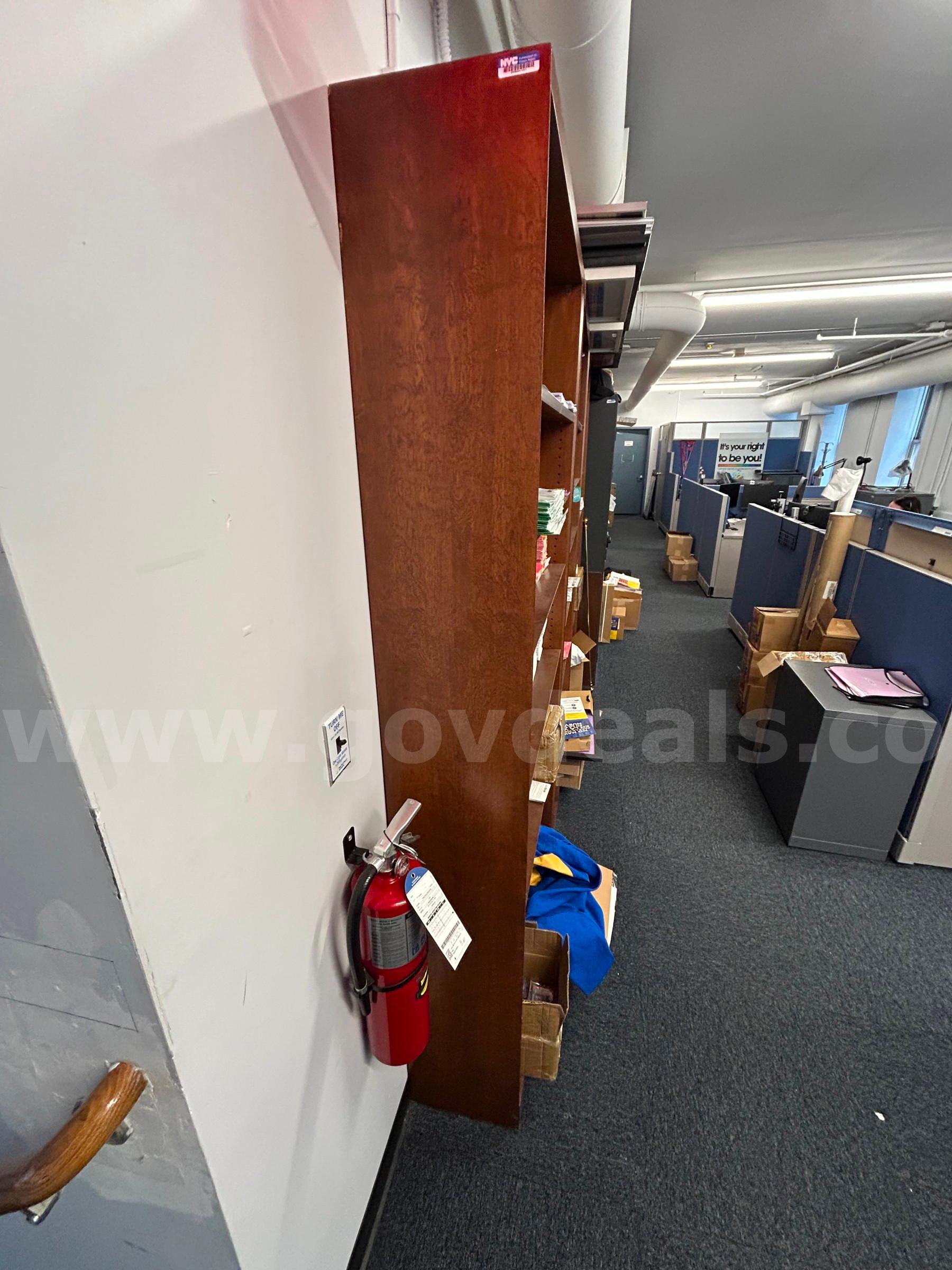 Lot of Three (3) Commercial Wood Laminate Bookcases