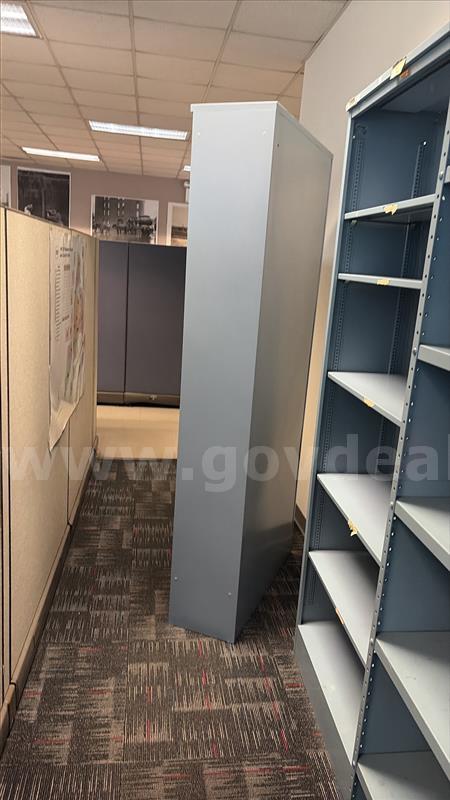 Gray - 6 Shelf Metal Bookshelf QTY: 2   Government Surplus Auction - Photo #2