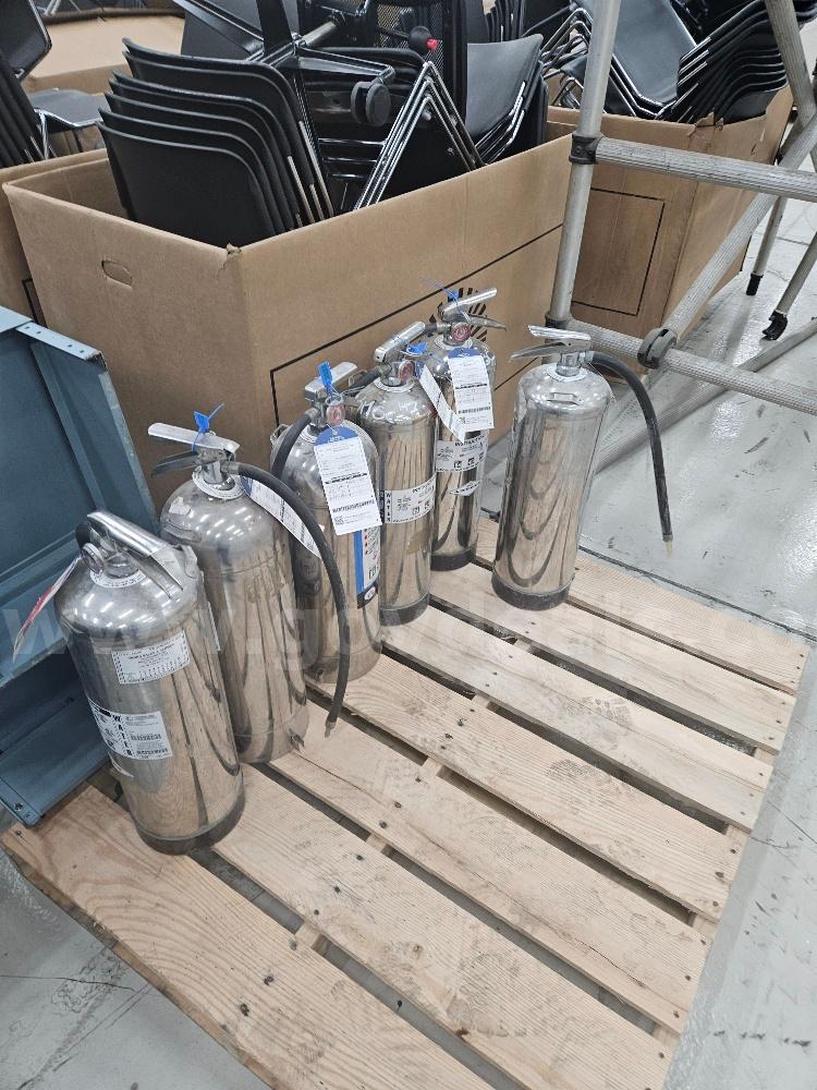 Fire Extinguishers various sizes and colors for auction. Sold As Is. Total 75.   Government Surplus Auction - Photo #6