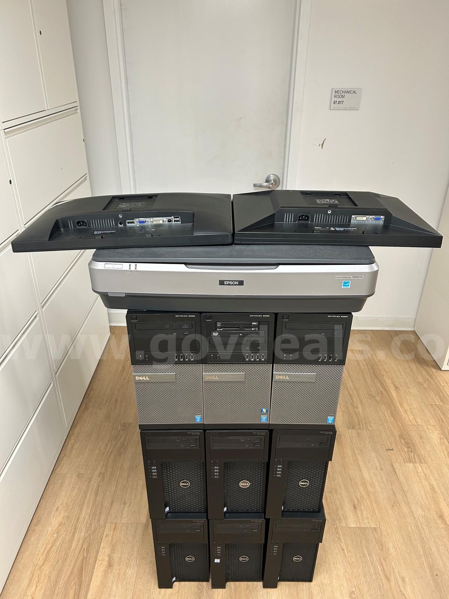 Lot of 18 Dell Desktop Computers of different models, Monitors, and 1 Flatbed Scanner Dell  Government Surplus Auction - Photo #3