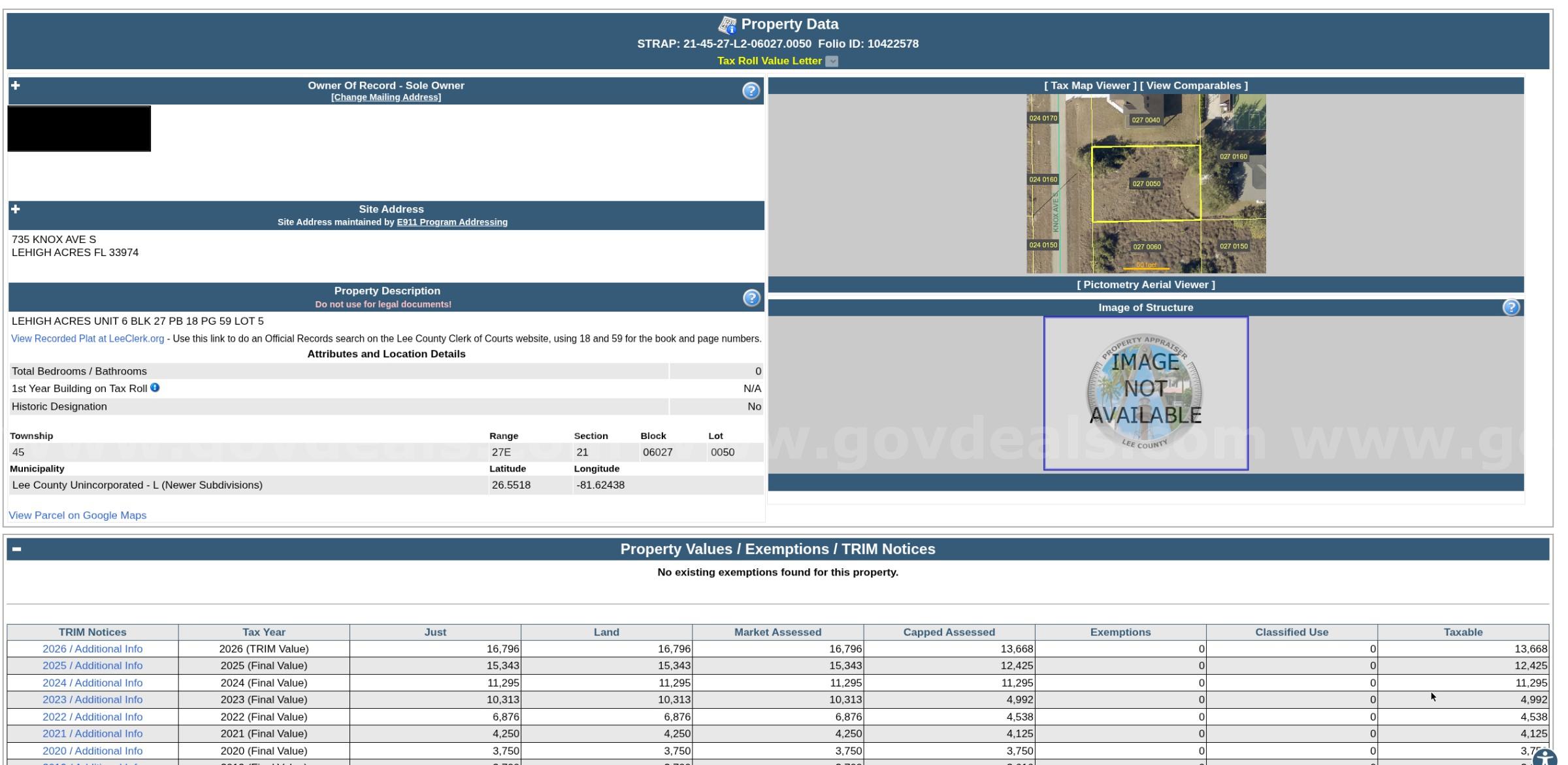 Matured Tax Lien Certificate #2423915 - Lehigh Acres, Lee County, FL - No reserve.   Government Surplus Auction - Photo #4