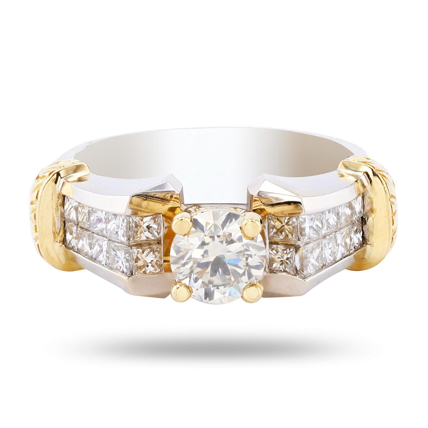 18K GOLD DIAMOND RING  18K WHITE and YELLOW GOLD Government Surplus Auction - Photo #2