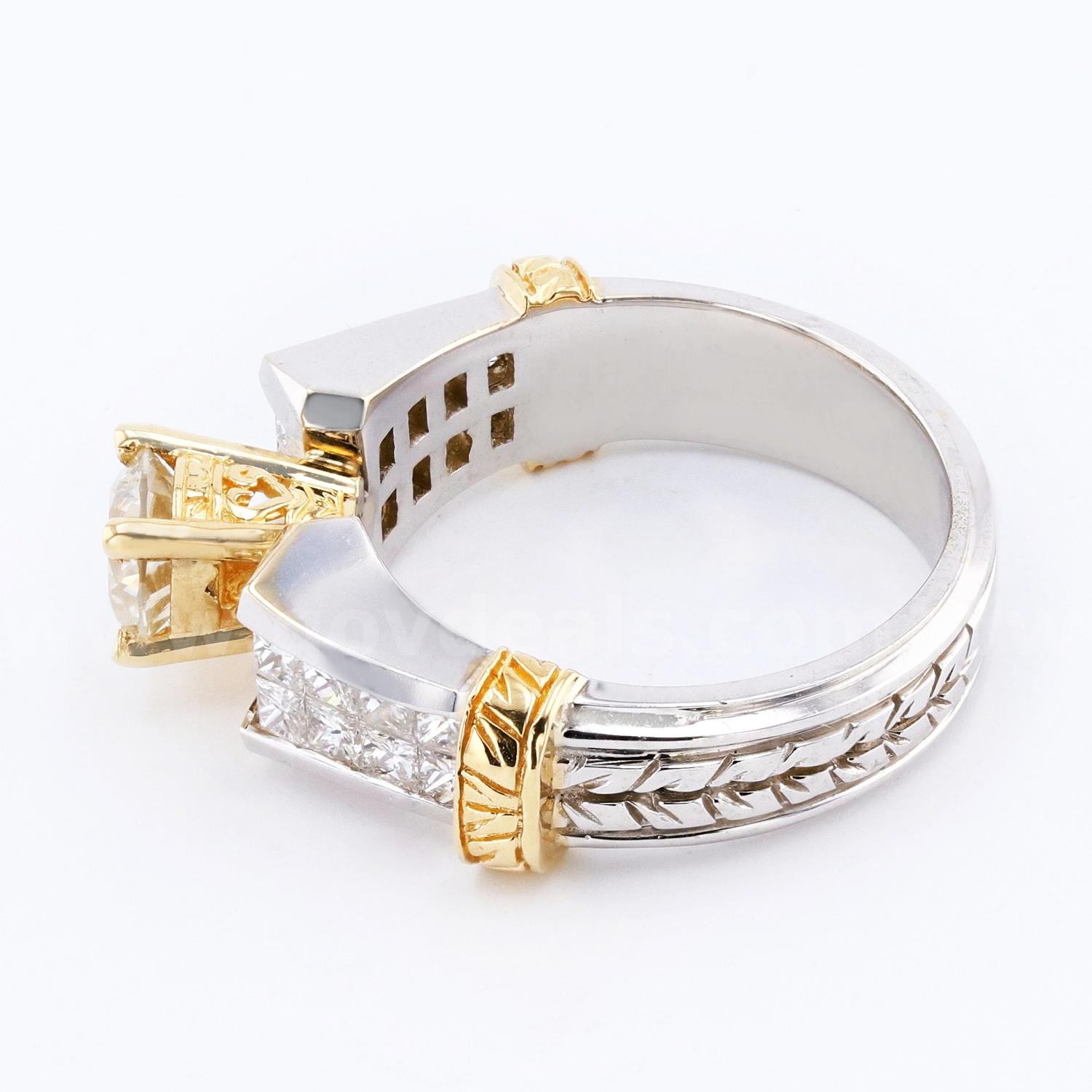 18K GOLD DIAMOND RING  18K WHITE and YELLOW GOLD Government Surplus Auction - Photo #3