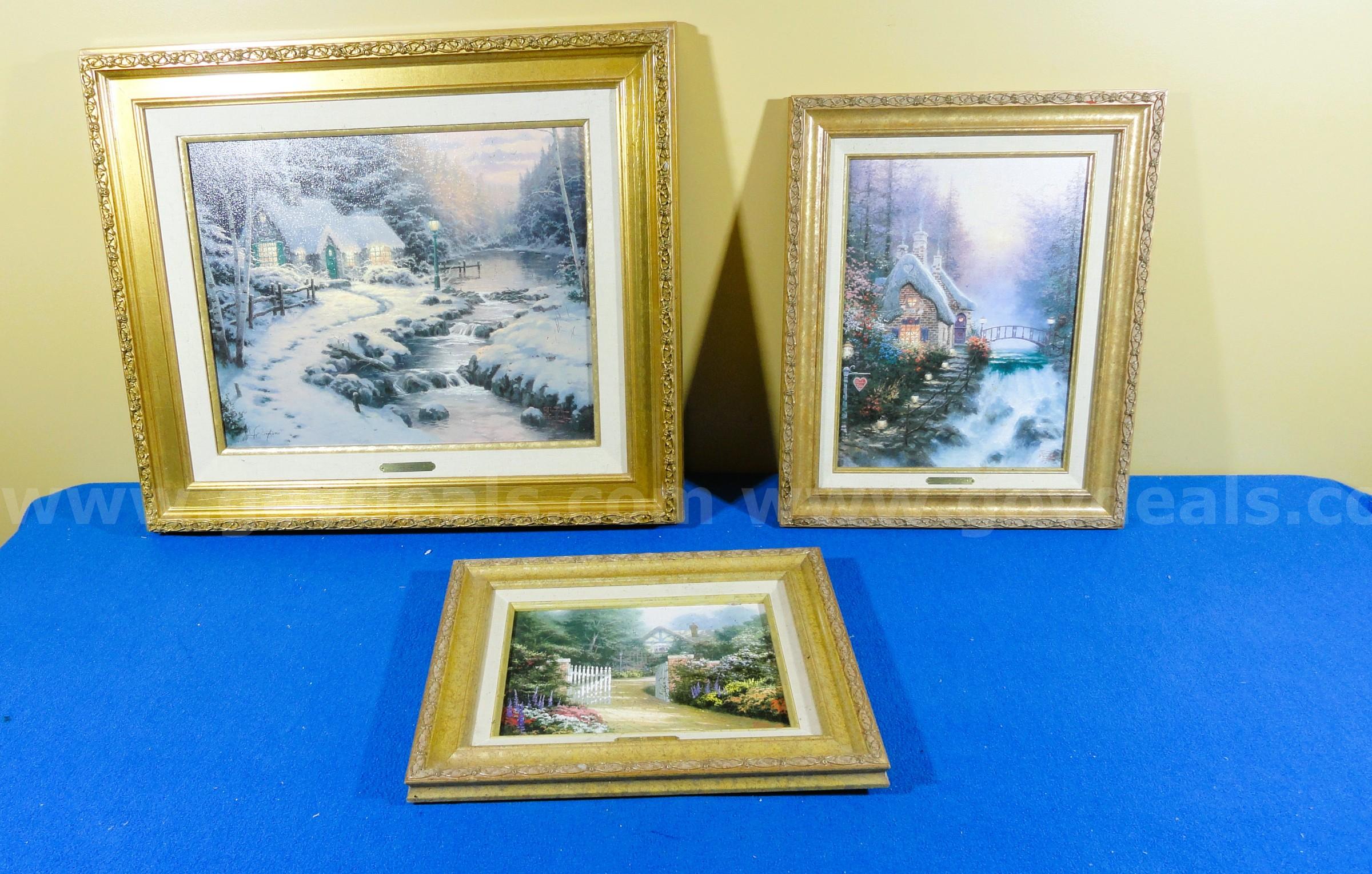 Lot of 3 Thomas Kinkade Framed Artworks with Certificates of Authenticity (COAs)   Government Surplus Auction - Photo #3