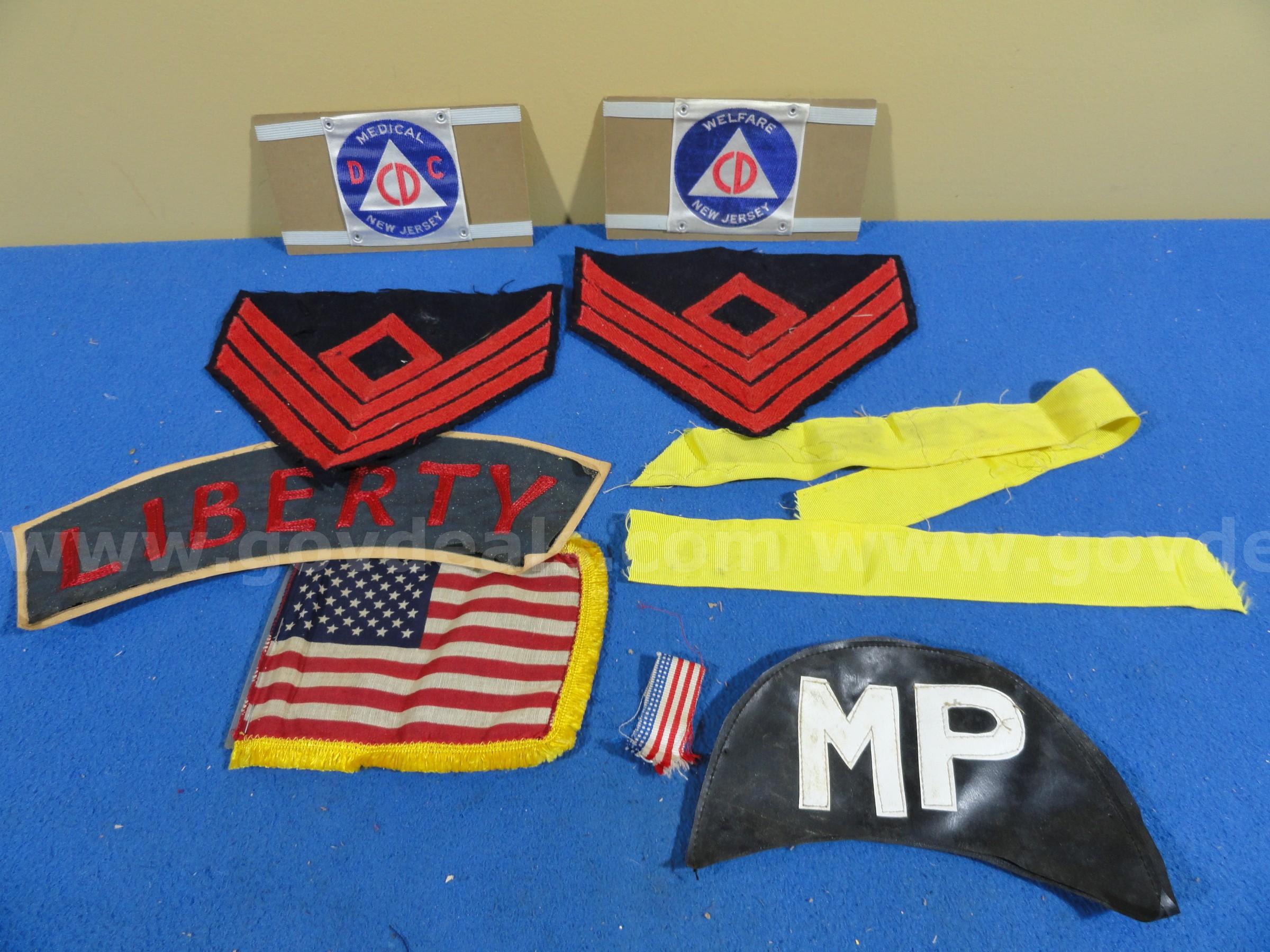 Lot of 10 - Vintage U.S. Military & Civil Defense Patches & Insignia | MP, Liberty, DDC NJ   Government Surplus Auction - Primary Photo