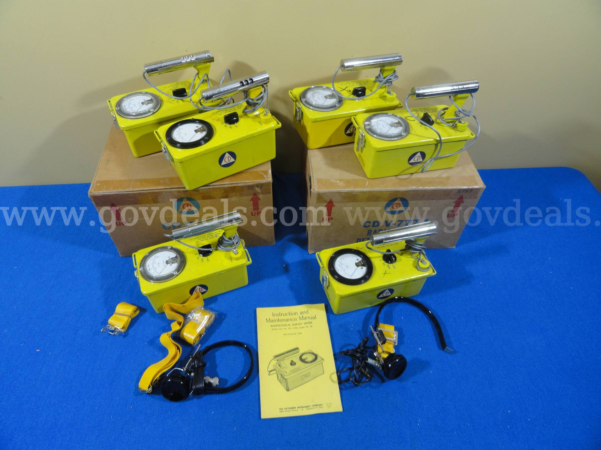 LOT of 6 Vintage Radiation Detectors Survey Dosimeters Meters   Government Surplus Auction - Primary Photo