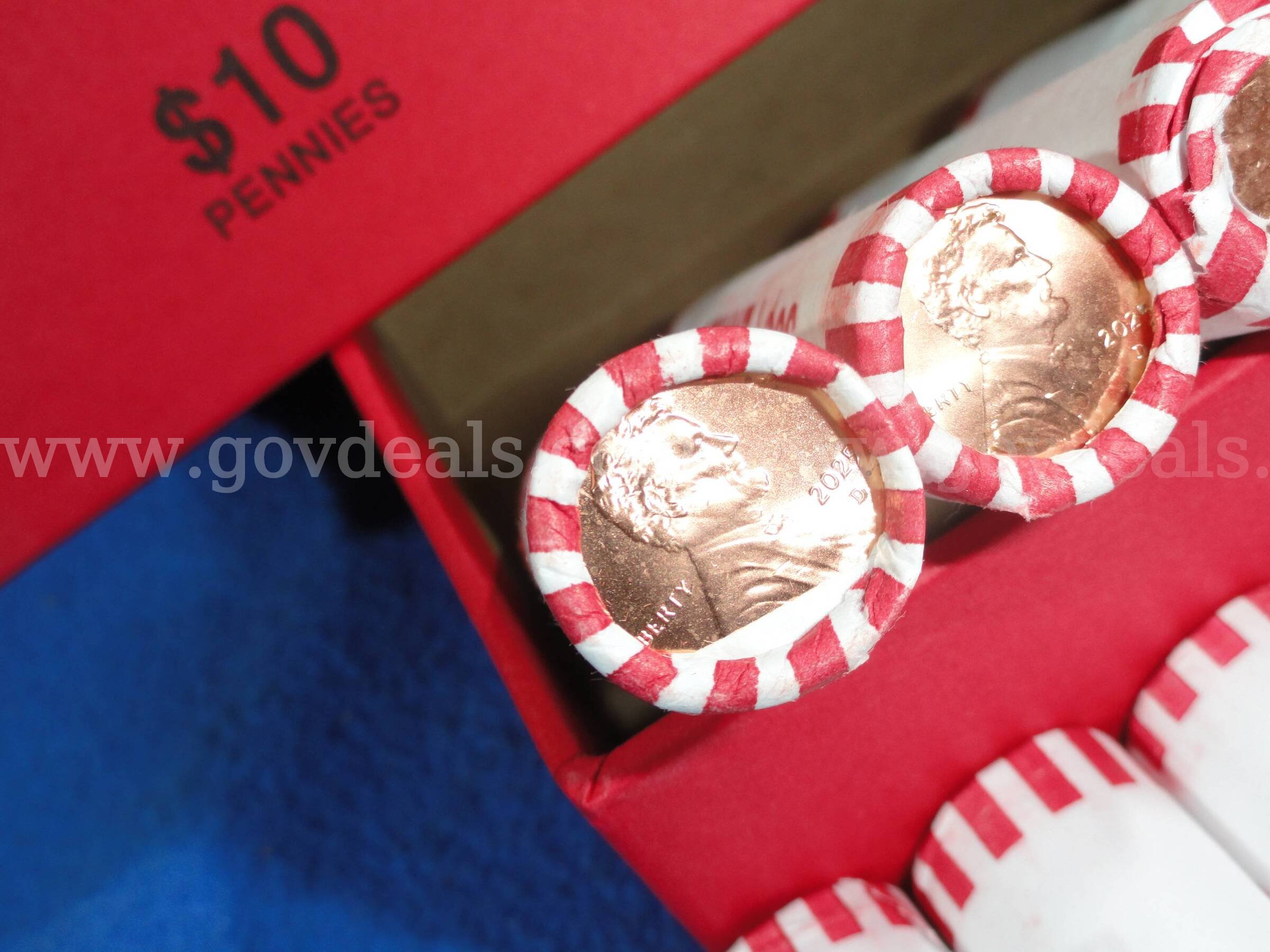 Lot of 1,000 Uncirculated 2025 P & D Lincoln Cents (Last Year of Issue) – Original U.S. Mint Rolls  000 Government Surplus Auction - Photo #2