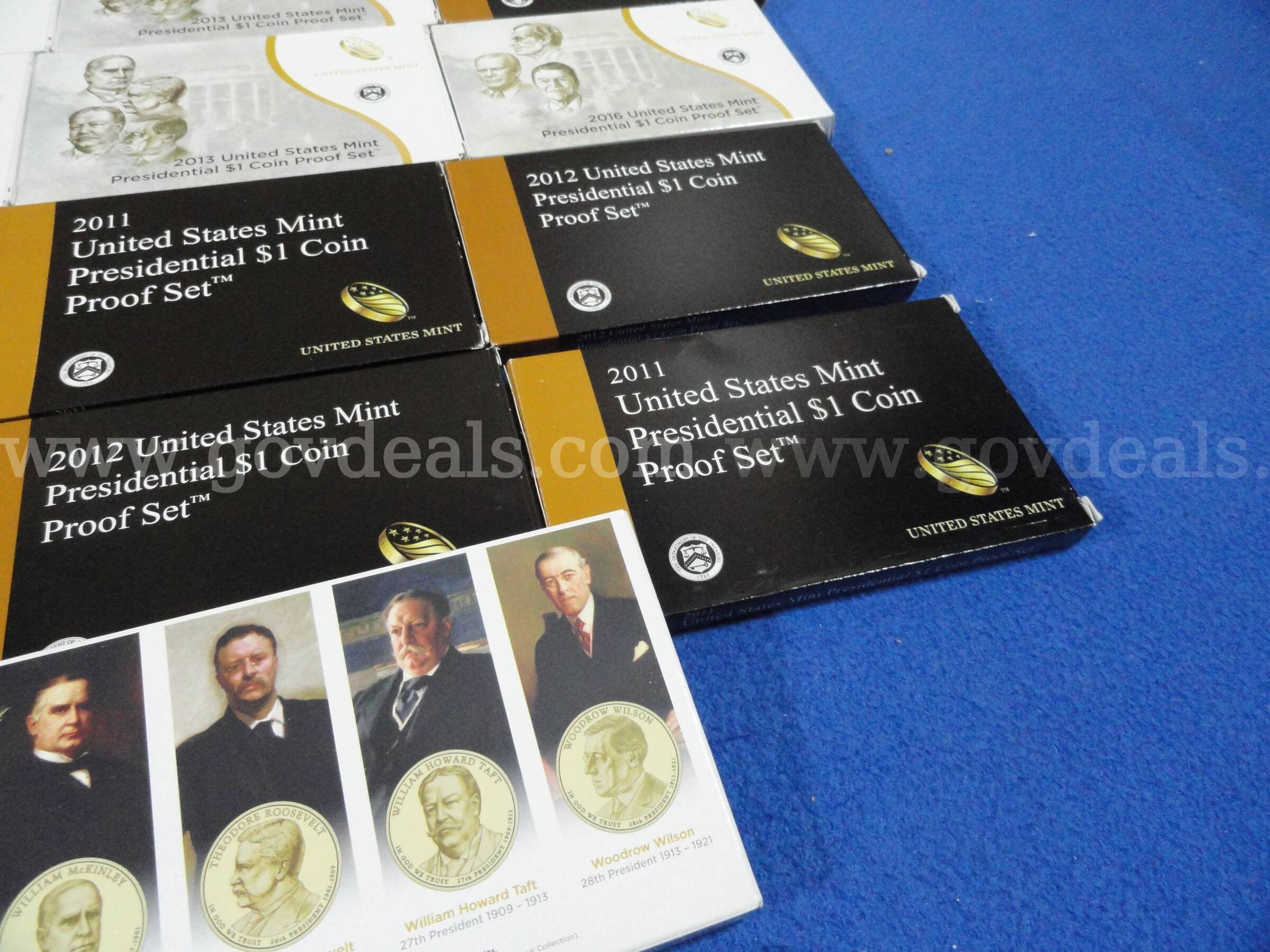 US Mint Presidential $1 Coin Proof Sets Lot – 2011-2016 Multiple Years Original Boxes & Packaging   Government Surplus Auction - Photo #5