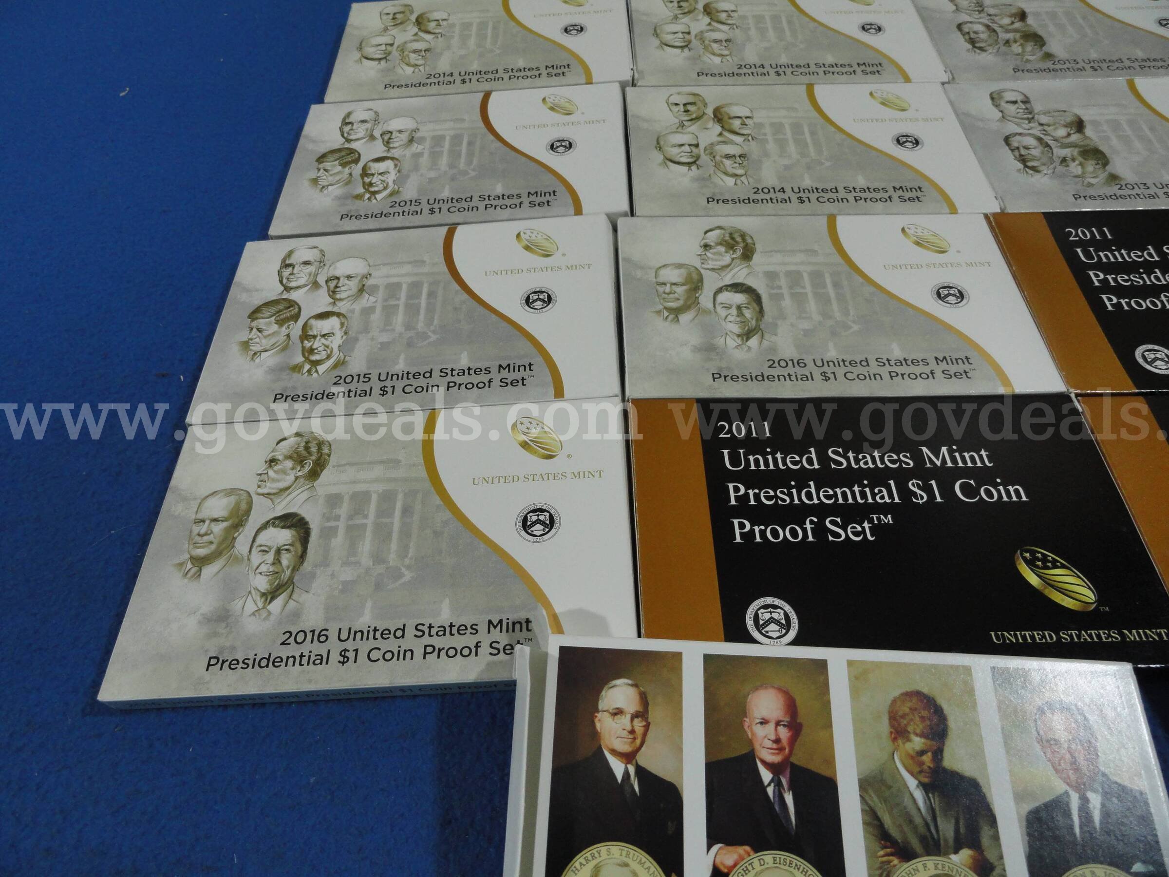 US Mint Presidential $1 Coin Proof Sets Lot – 2011-2016 Multiple Years Original Boxes & Packaging   Government Surplus Auction - Photo #6